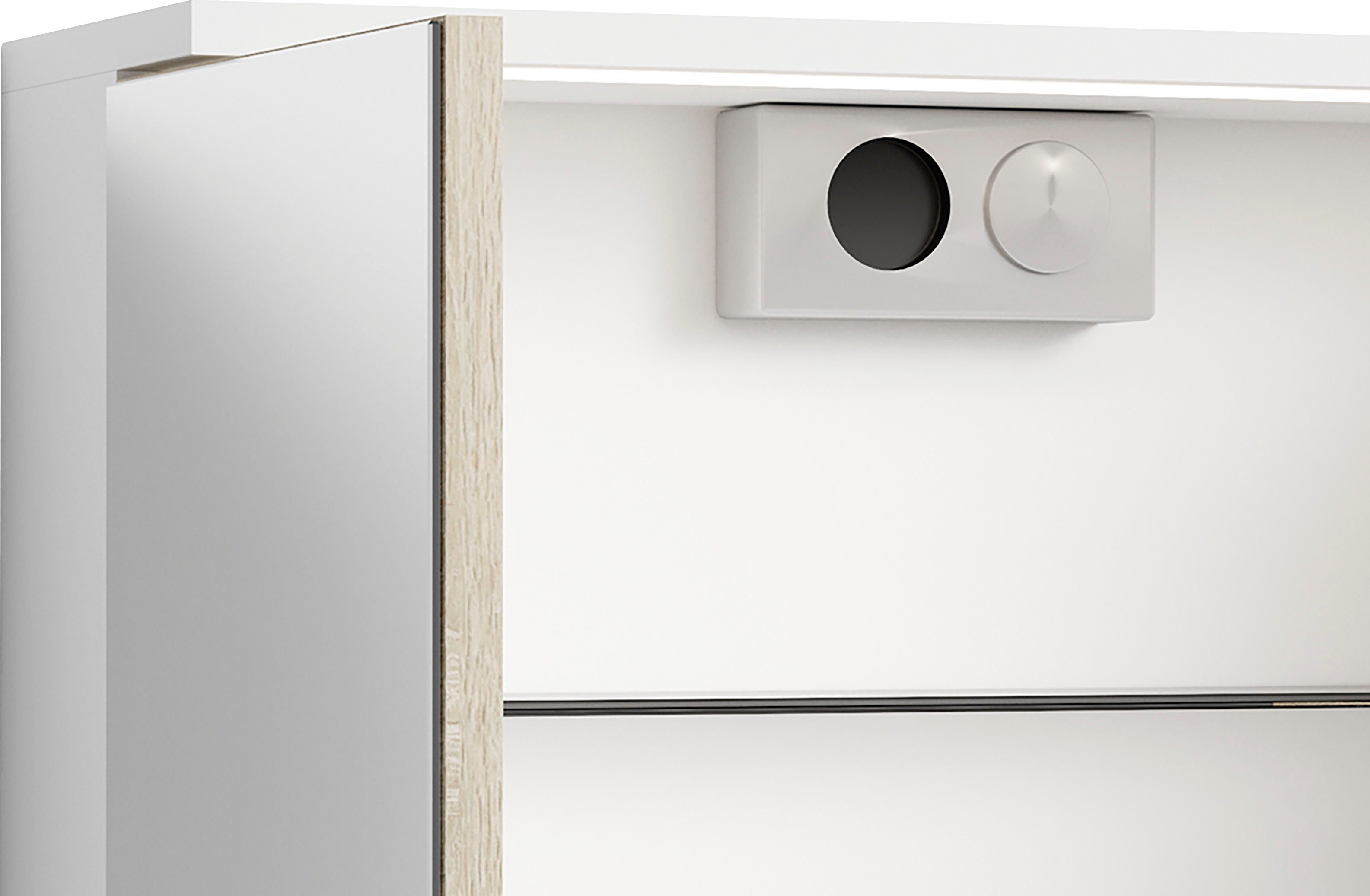 byLIVING Spiegelkast Marino Breedte 60 cm, met soft-closefunctie deuren, inclusief ledverlichting