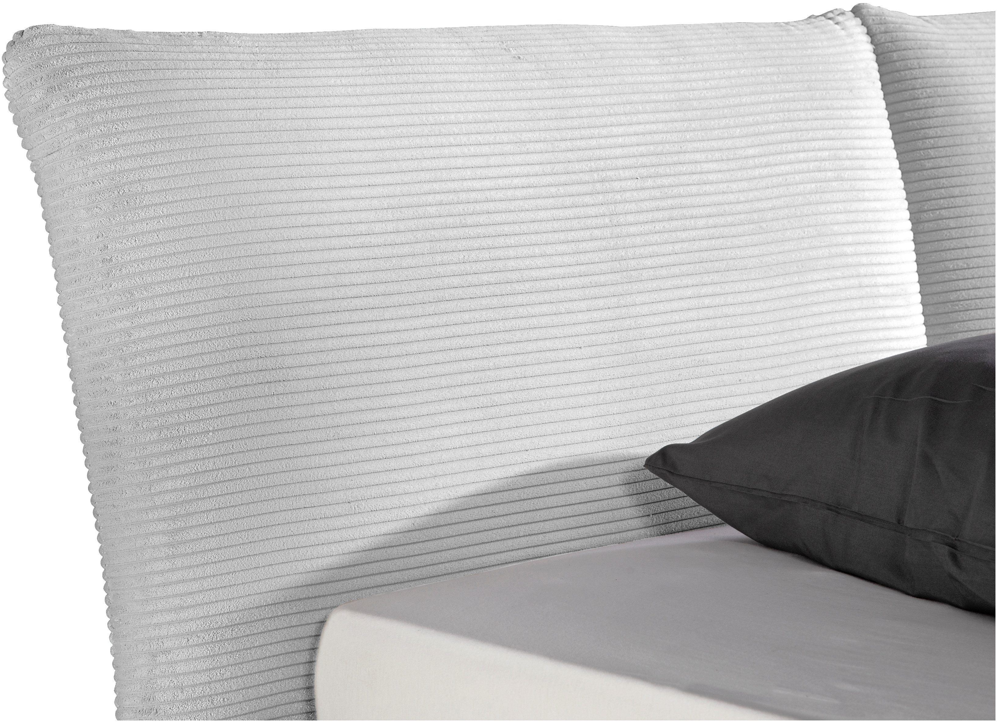 Maintal Gestoffeerd bed Wiesenbach, met cord-stof optioneel in hardheidsgraad h2, h3 of h4