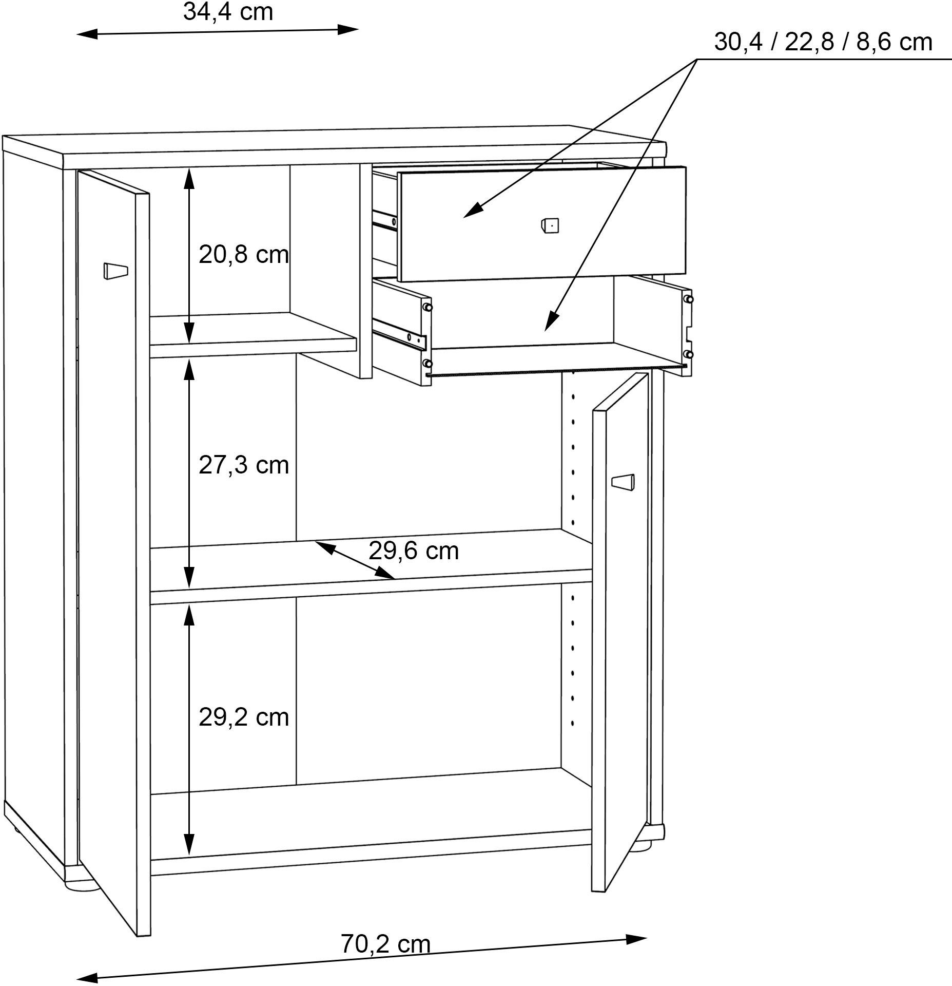 FORTE Kast Tempra Breedte 73,7 cm