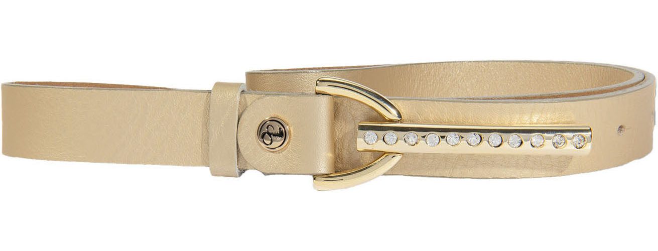 Silbergift Leren riem dames brede riemen maat 80 beige