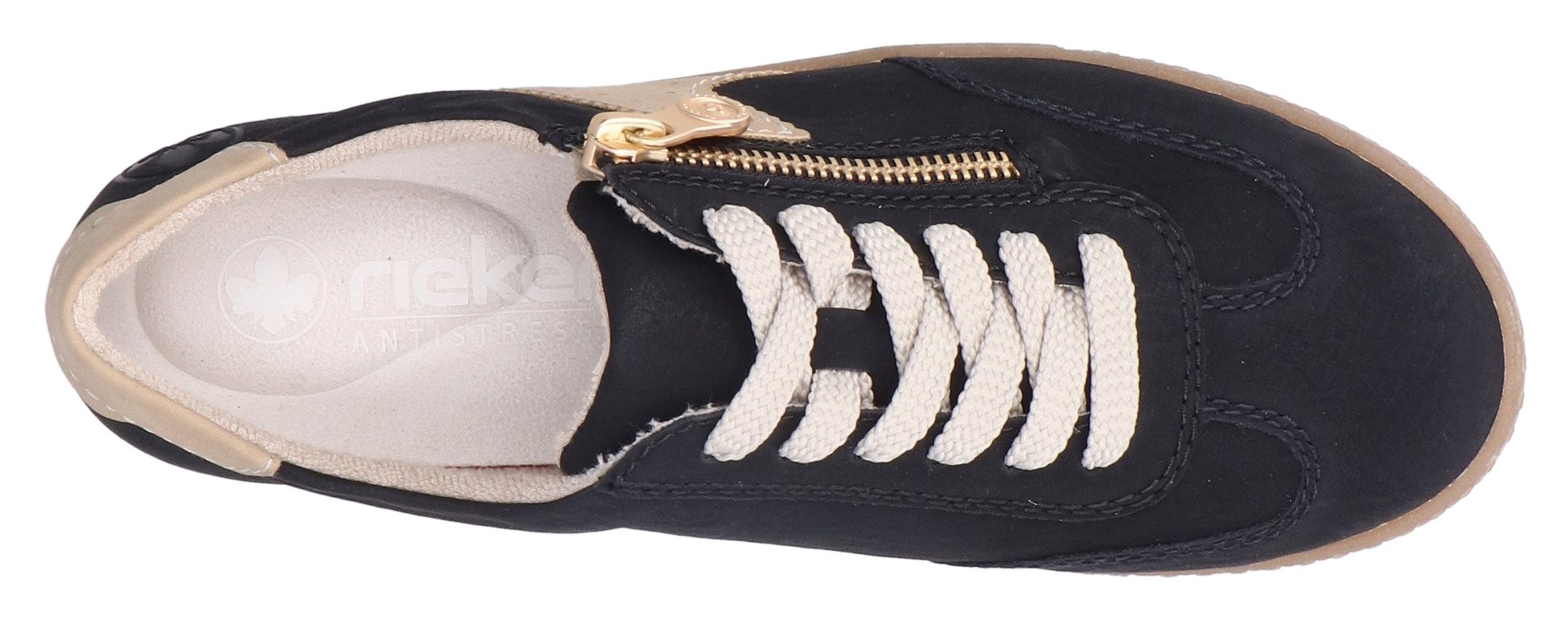 Rieker Sneakers , lage schoen, vrijetijdsschoen, veterschoen met ritssluiting