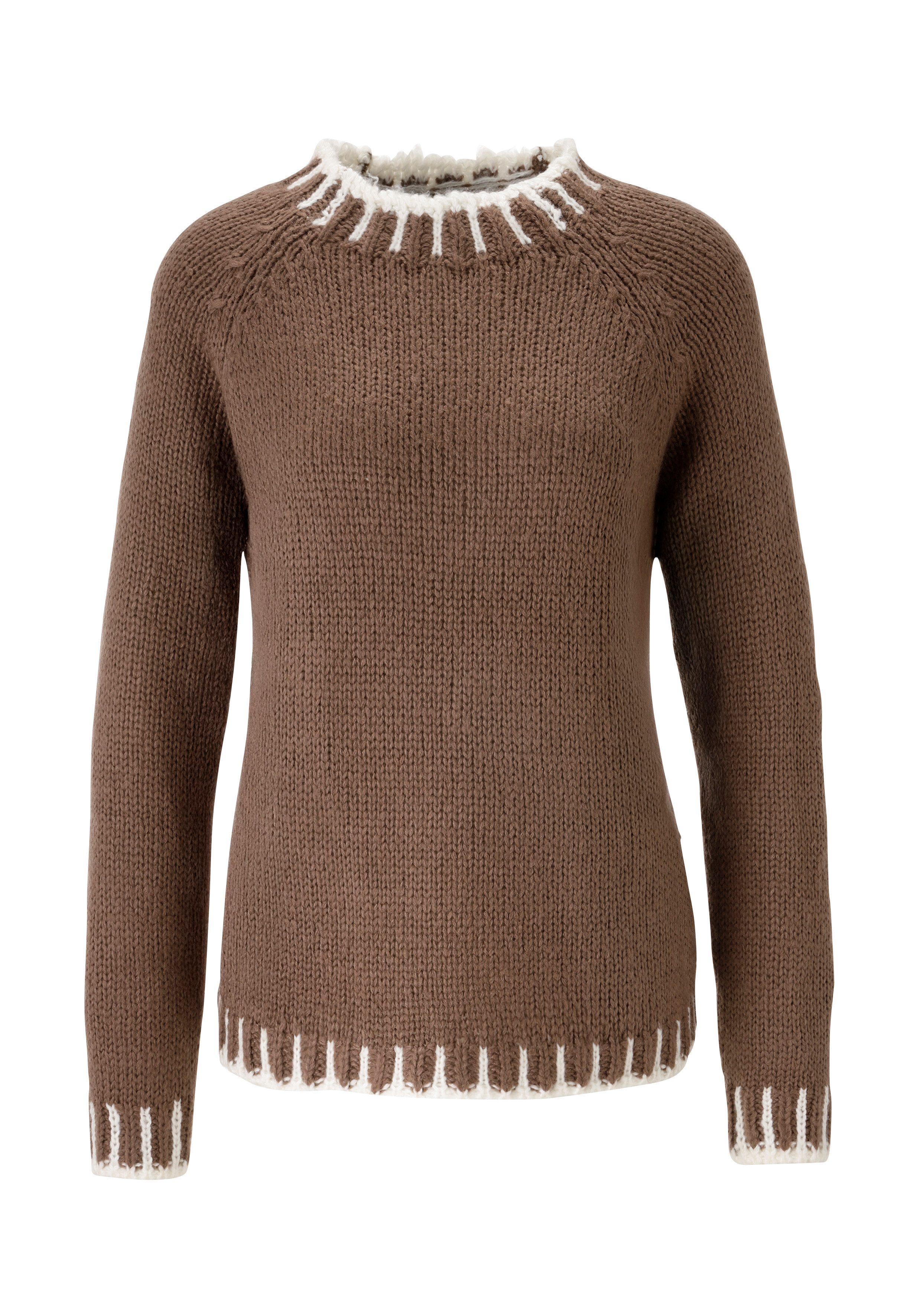 Aniston CASUAL Gebreide trui met gedessineerde boorden - nieuwe collectie