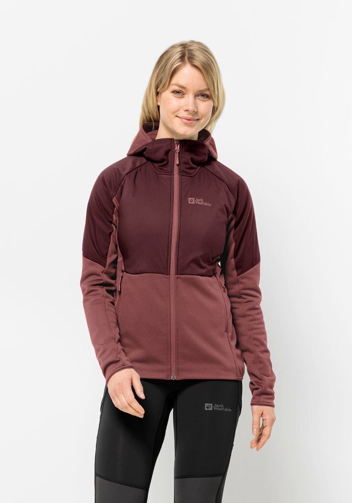 Jack Wolfskin Fleecejack met capuchon ALPGRAT PRO INS FZ W dames fleece vesten maat M (38/40) bruin