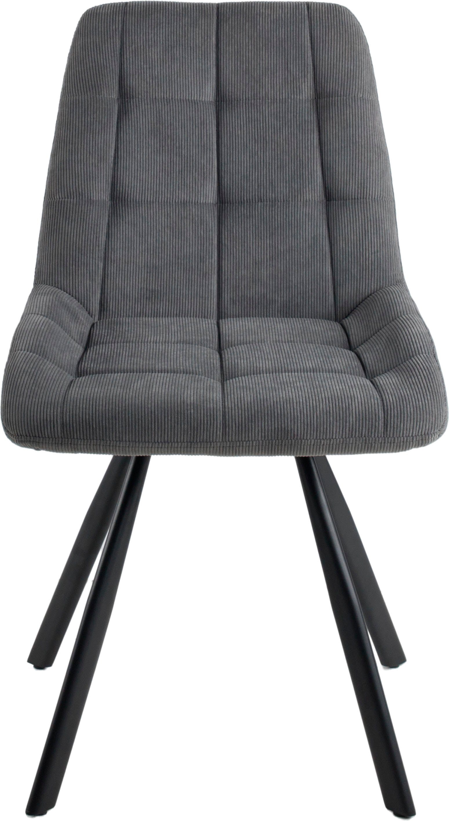 Duo Collection Eetkamerstoel Elli eetkamerstoel, set van 4 robuuste cord bekleding, gestikte bekleding, tot 110 kg belastbaar (set, 4 stuks) 4 poot