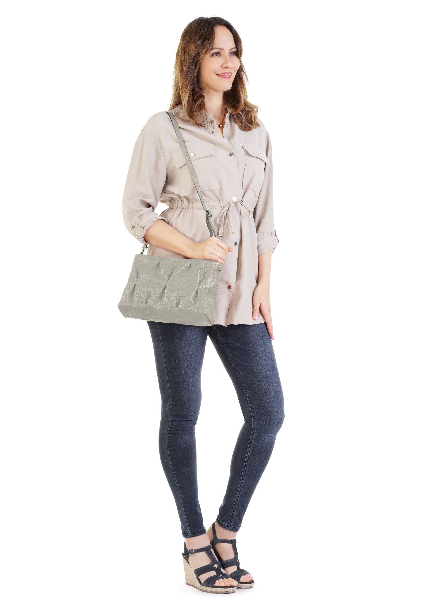 Cluty Schoudertas echt leer, made in italy