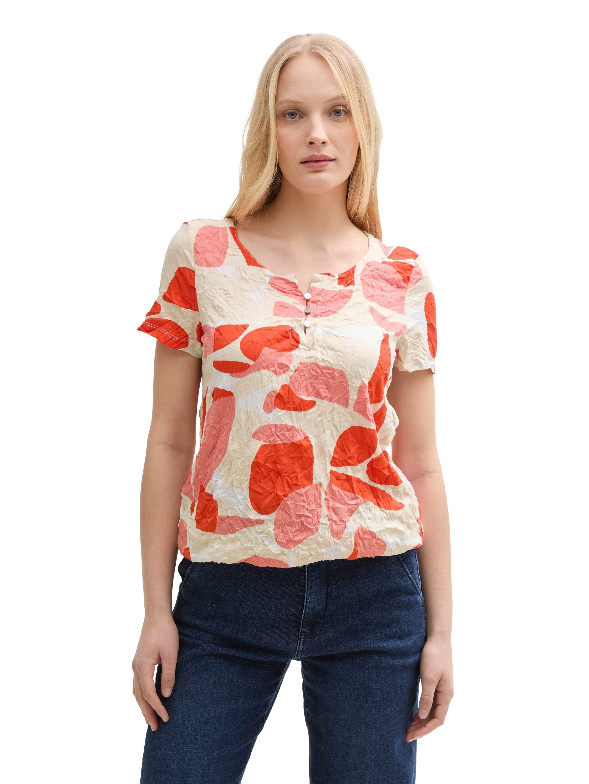Tom Tailor T-shirt met print all-over dames t-shirts maat M (38) rood