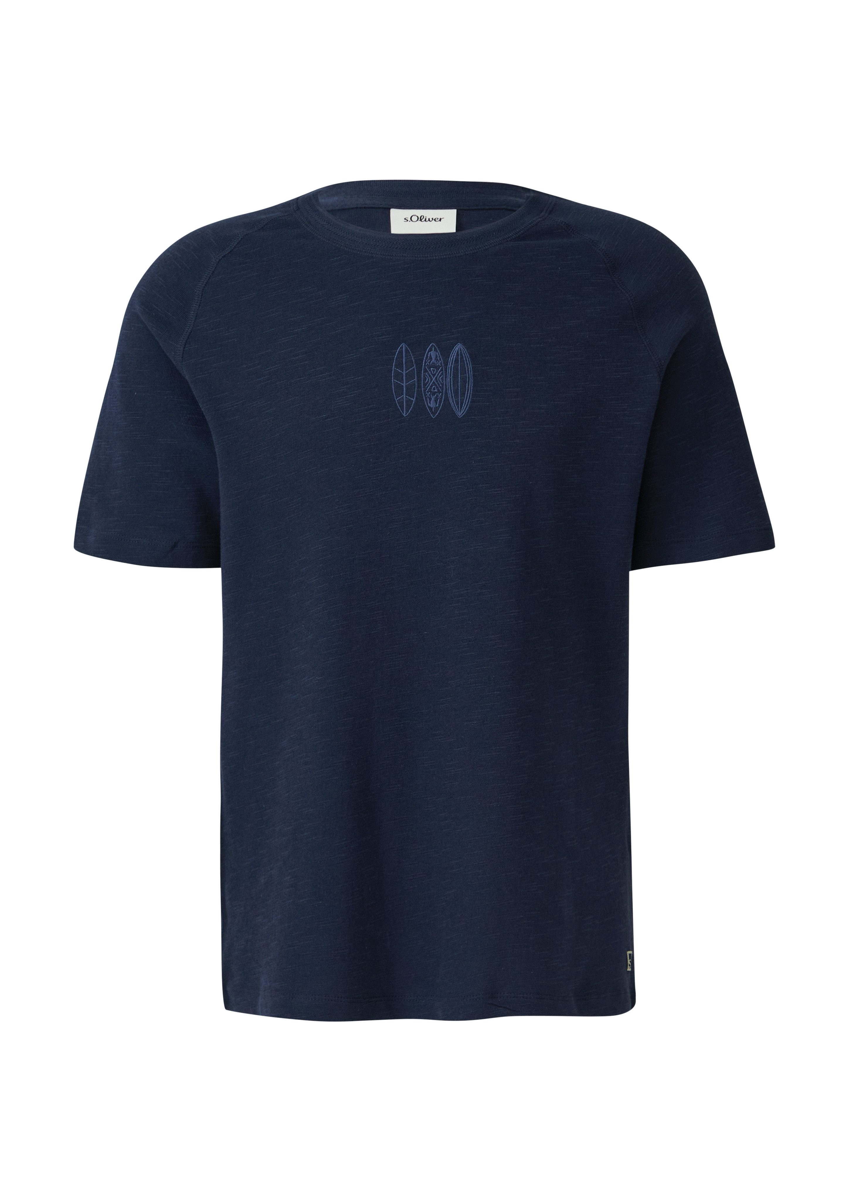 s.Oliver T-shirt met borduursel op borsthoogte