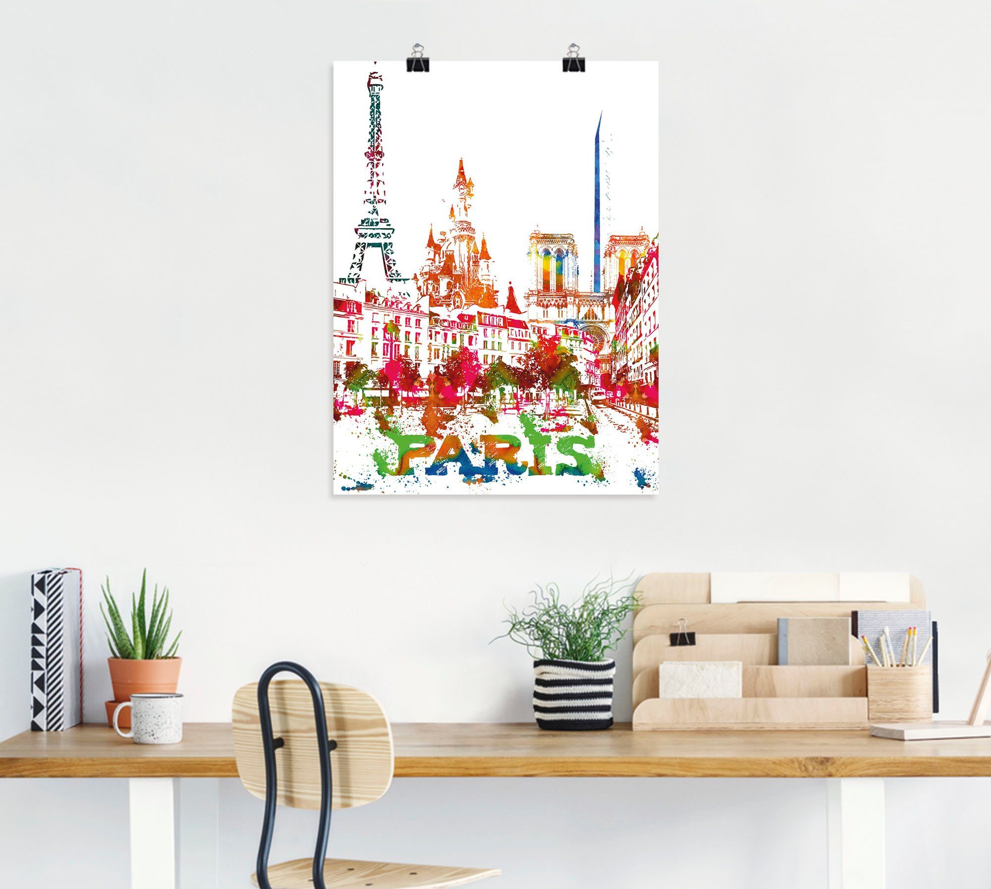 Artland Artprint Parijs grafisch als artprint van aluminium, artprint voor buiten, poster in diverse formaten