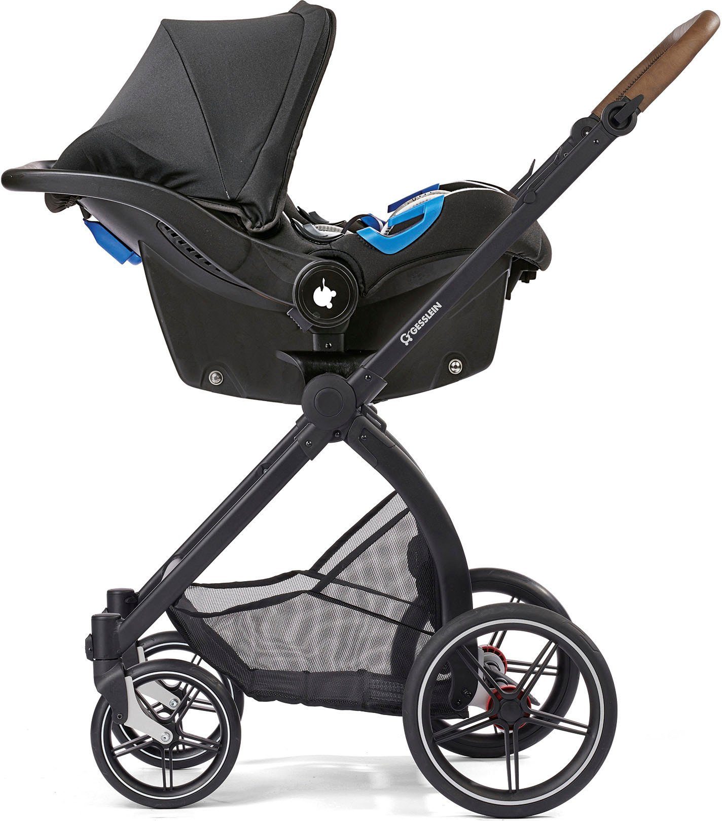 Gesslein Combi-kinderwagen FX4 Soft+ met opzetstukStyle, zwart/cognac