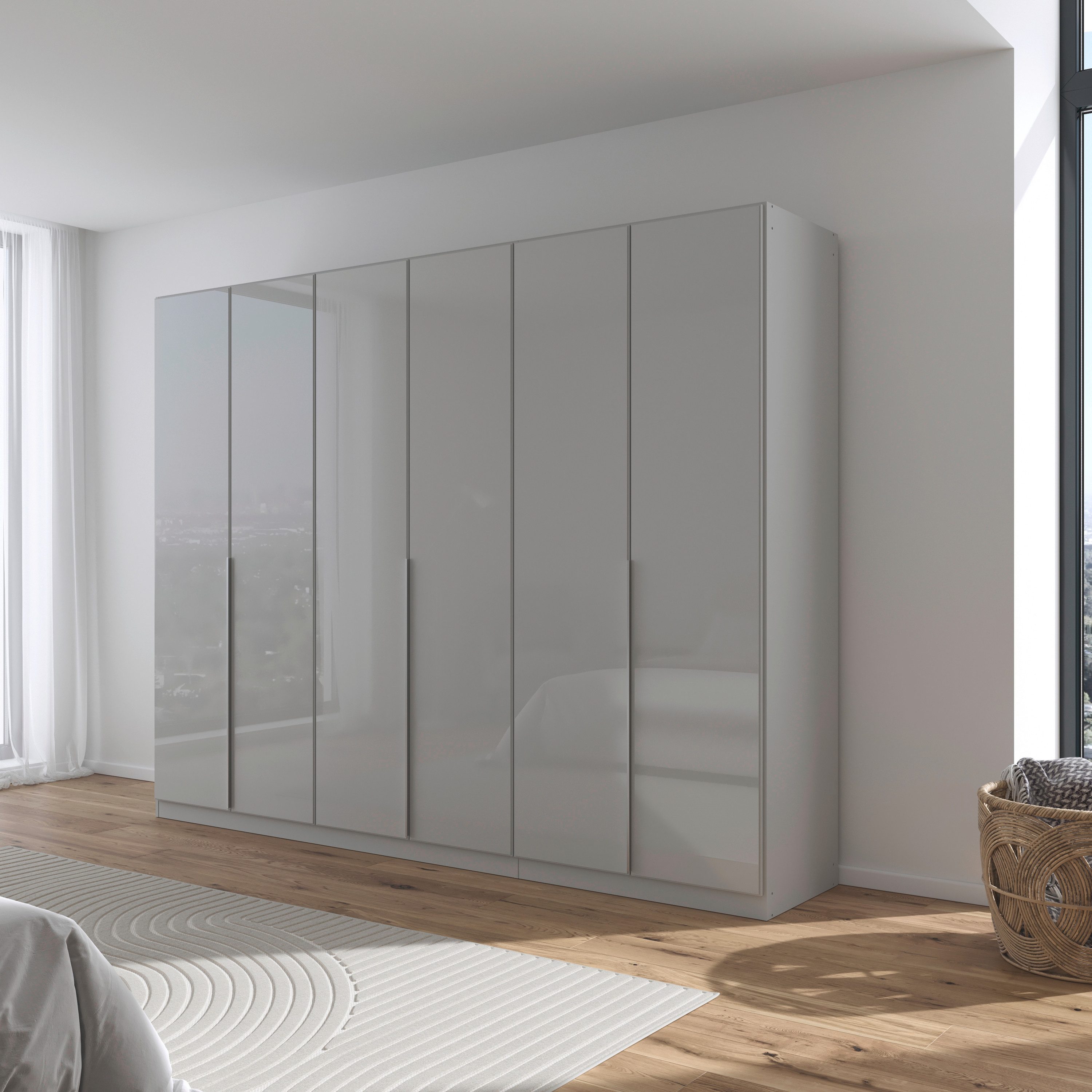 rauch Draaideurkast Kledingkasten kast garderobe AGORDO met glazen front doordachte binnenuitrusting, in 6 breedtes en 2 hoogtes made in germany