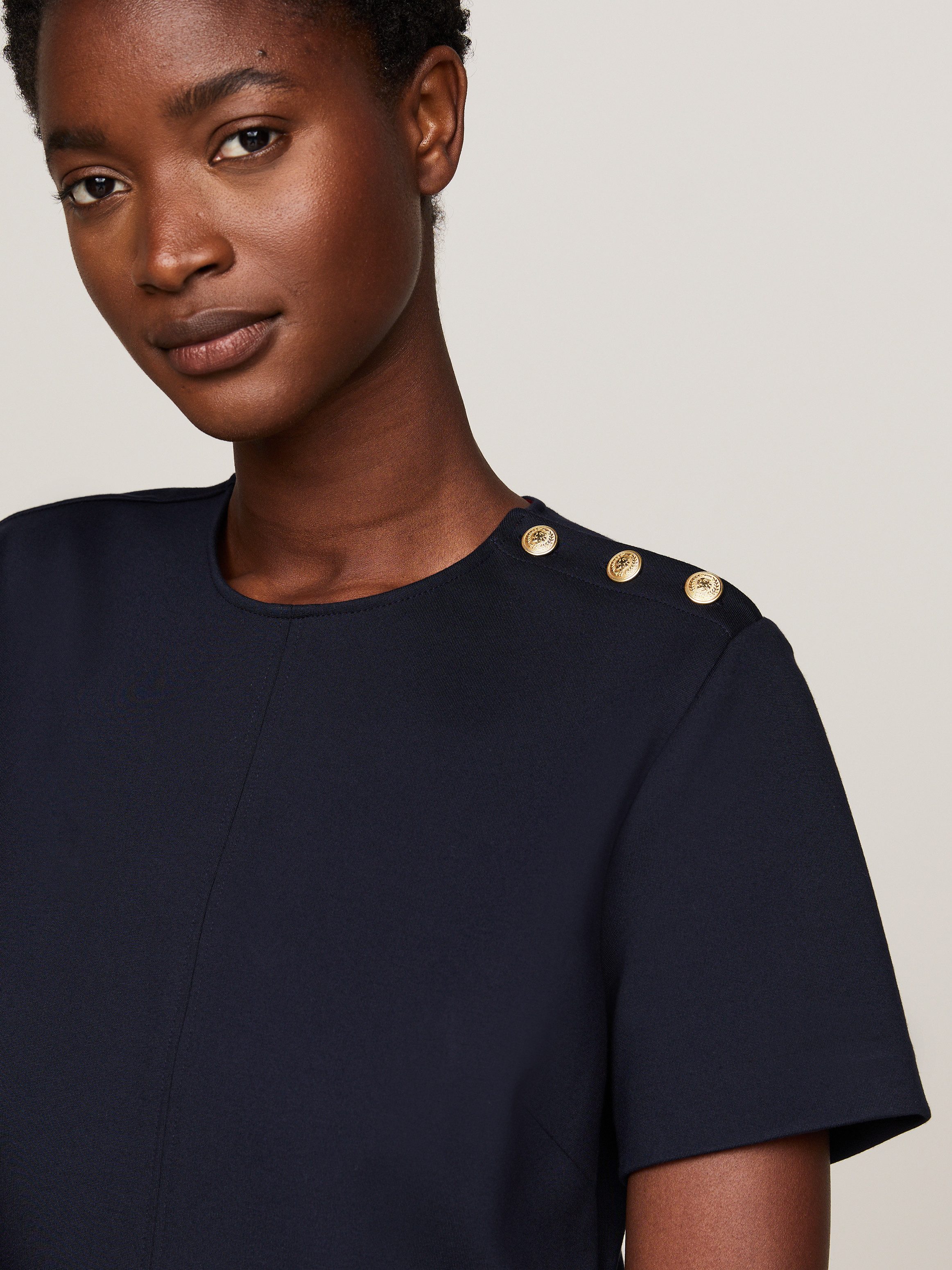 Tommy Hilfiger Blousejurk PUNTO S S SHORT SHIFT DRESS