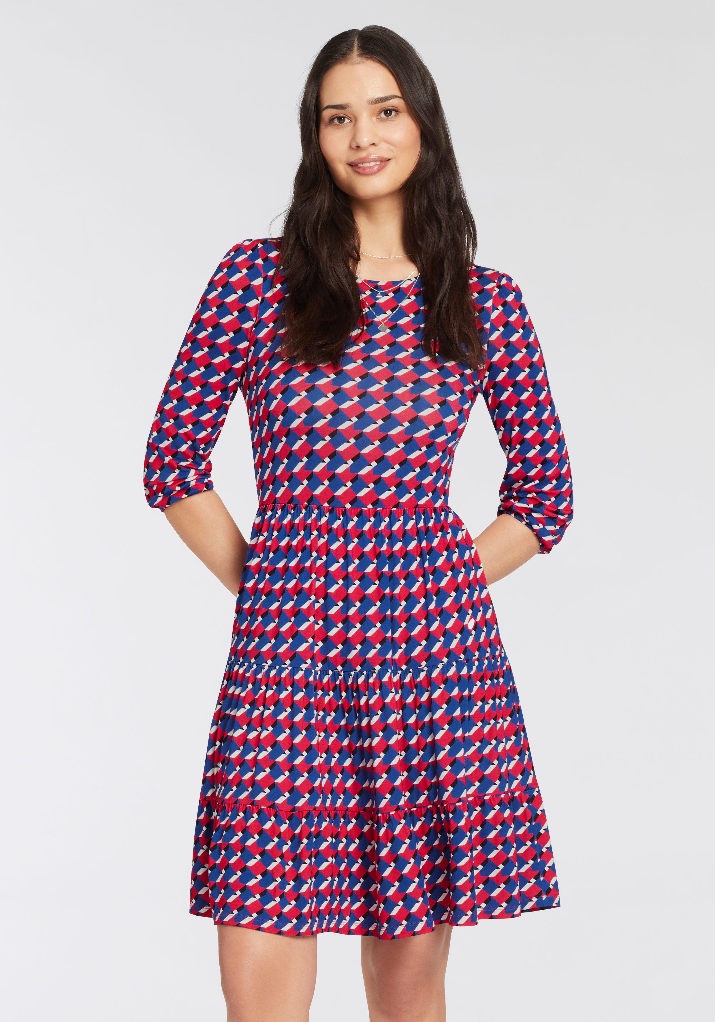 Laura Scott Jerseyjurk met stijlvolle all-over print
