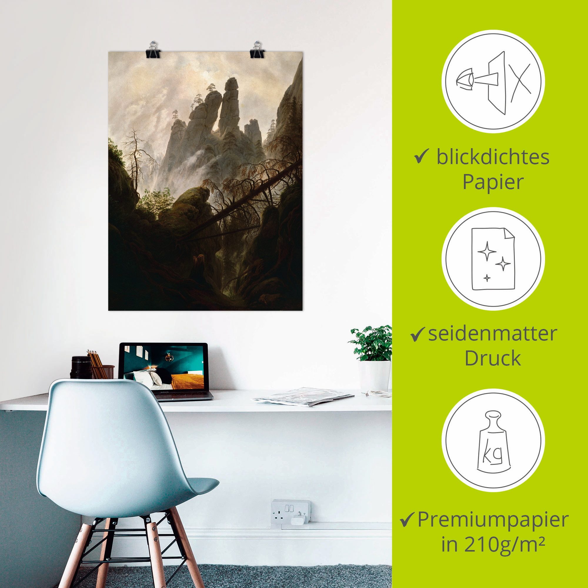 Artland Artprint Rotskloof, 1822/23 als artprint op linnen, muursticker of poster in verschillende maten