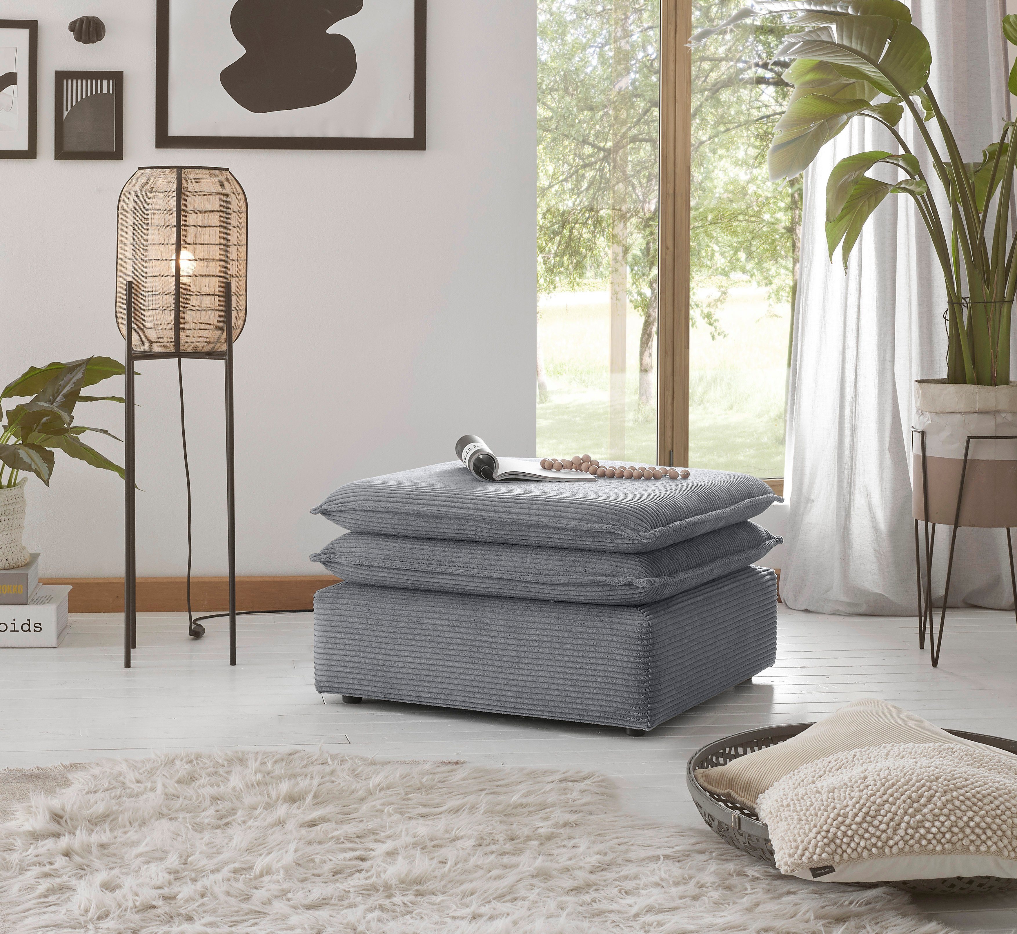 Places of Style Hocker PIAGGE Hoogwaardige cord, passend bij de fauteuil