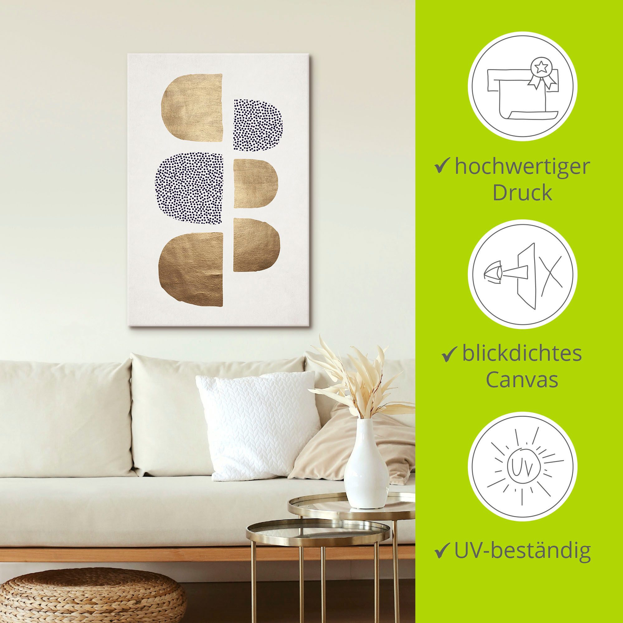 Artland Artprint op linnen Geometrische Abstracta gespannen op een spieraam