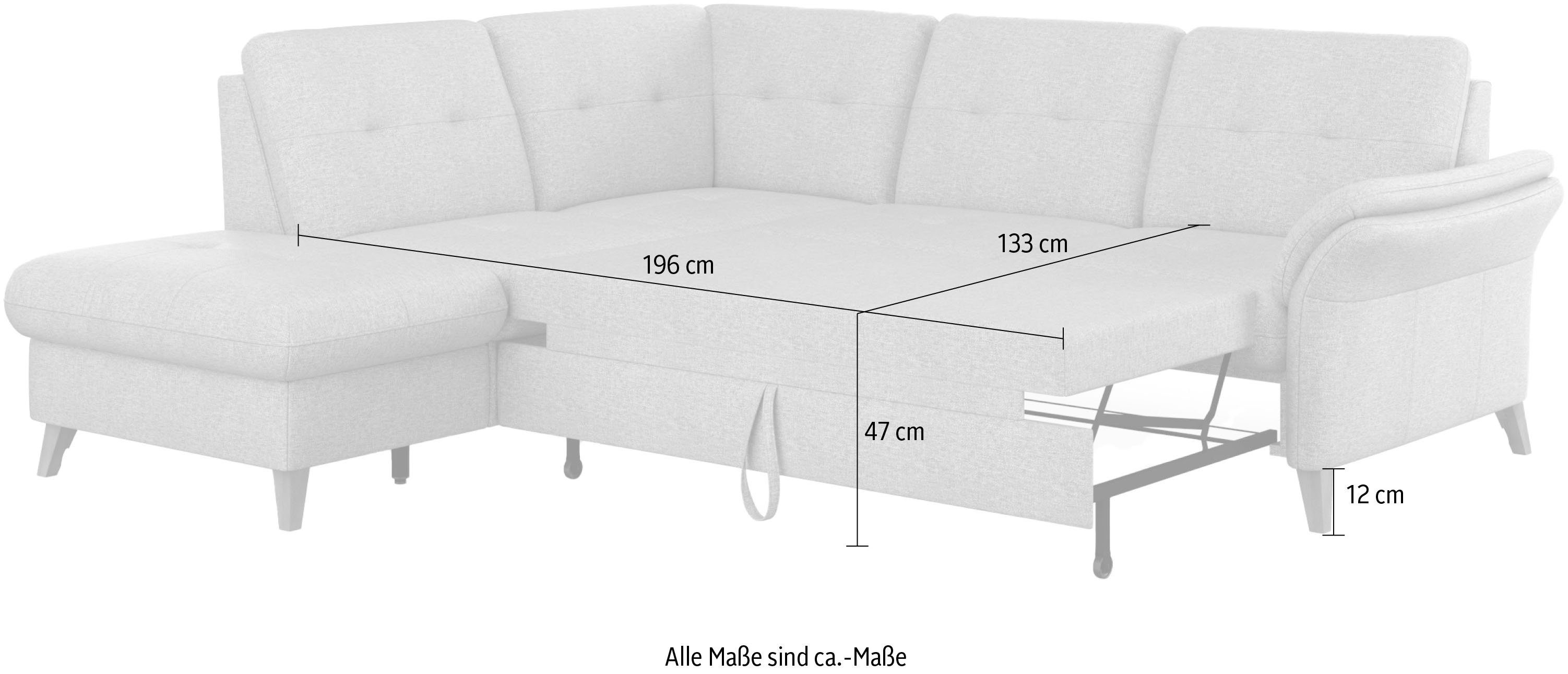 sit&more Hoekbank Göteborg inclusief zitdiepteverstelling, optioneel met bedfunctie & bedlade