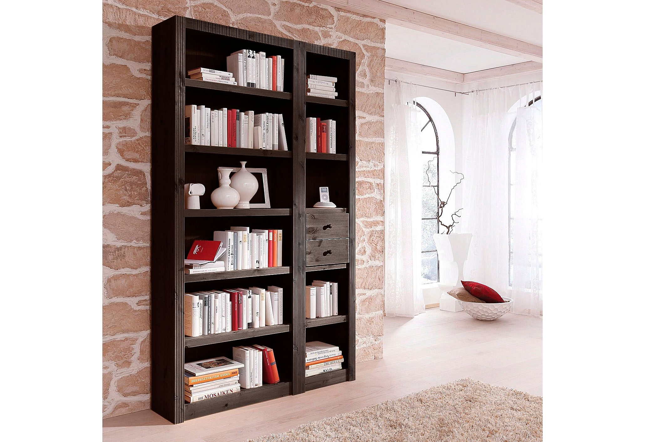 Home affaire Room divider Bergen (3-delig),breedte 128 cm open kasten bruin