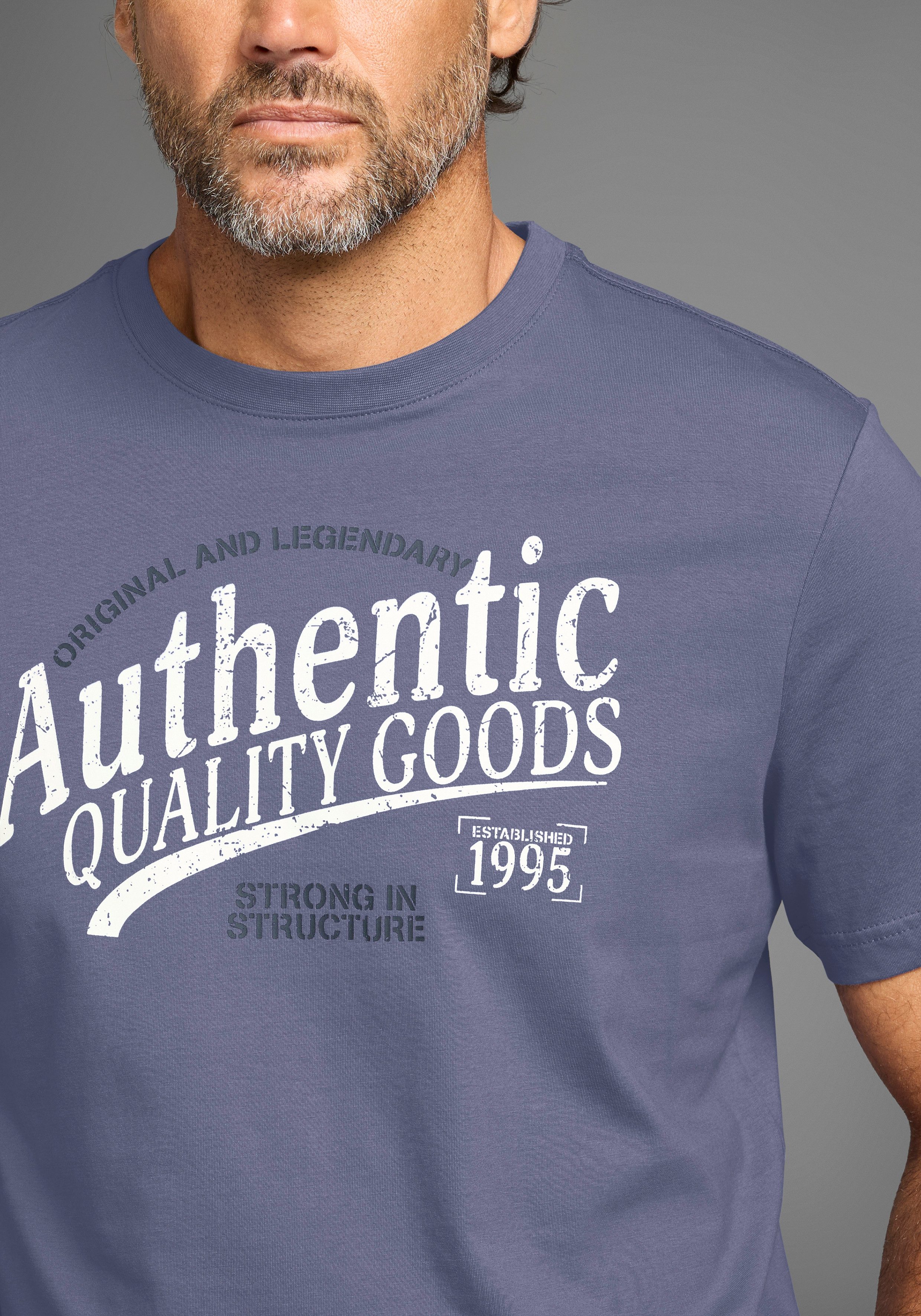 Man's World T-shirt met groot sportief logo-print