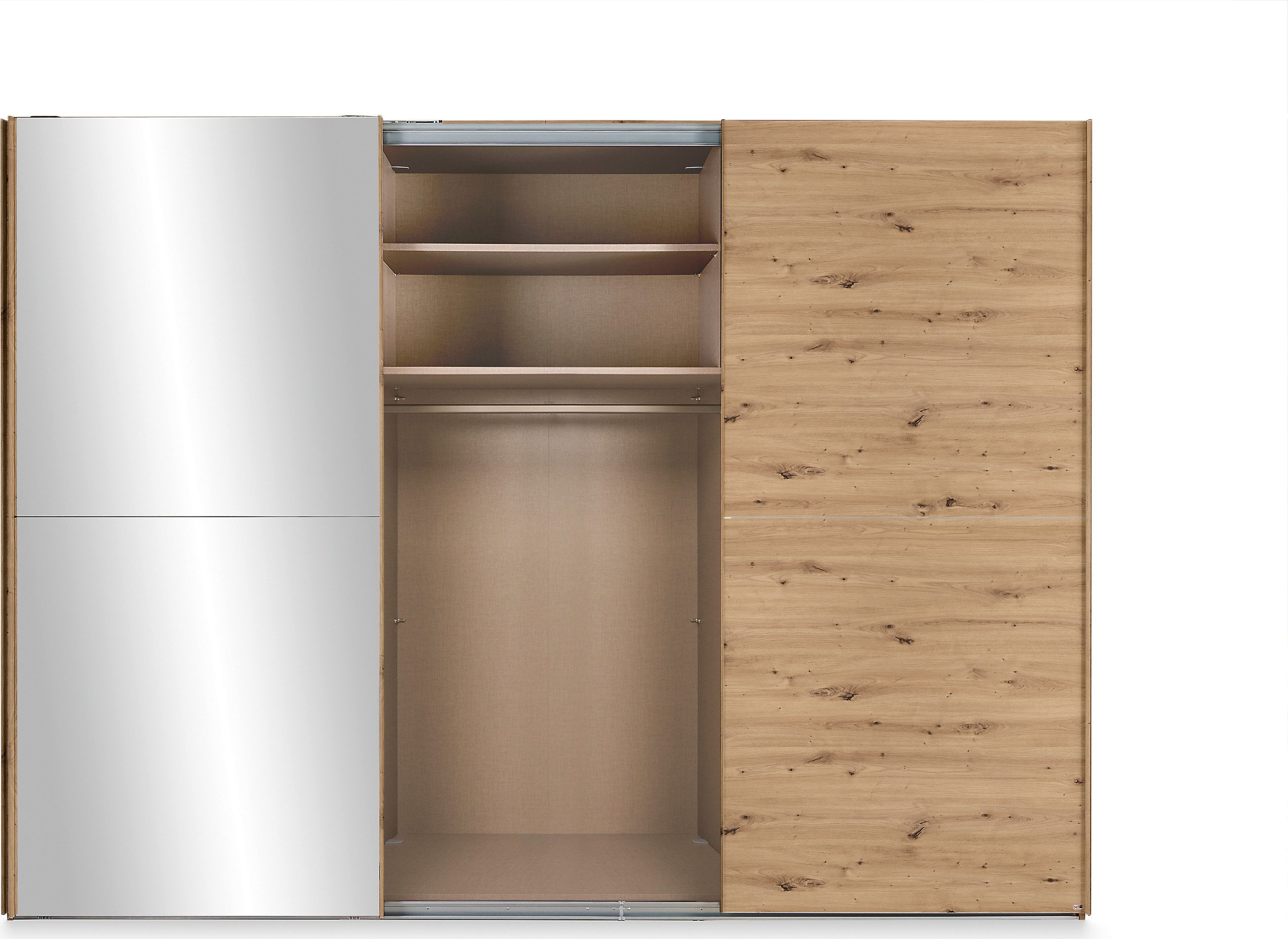 set one by Musterring Schuifdeurkast Henderson met spiegel, inclusief planken en garderobestangen