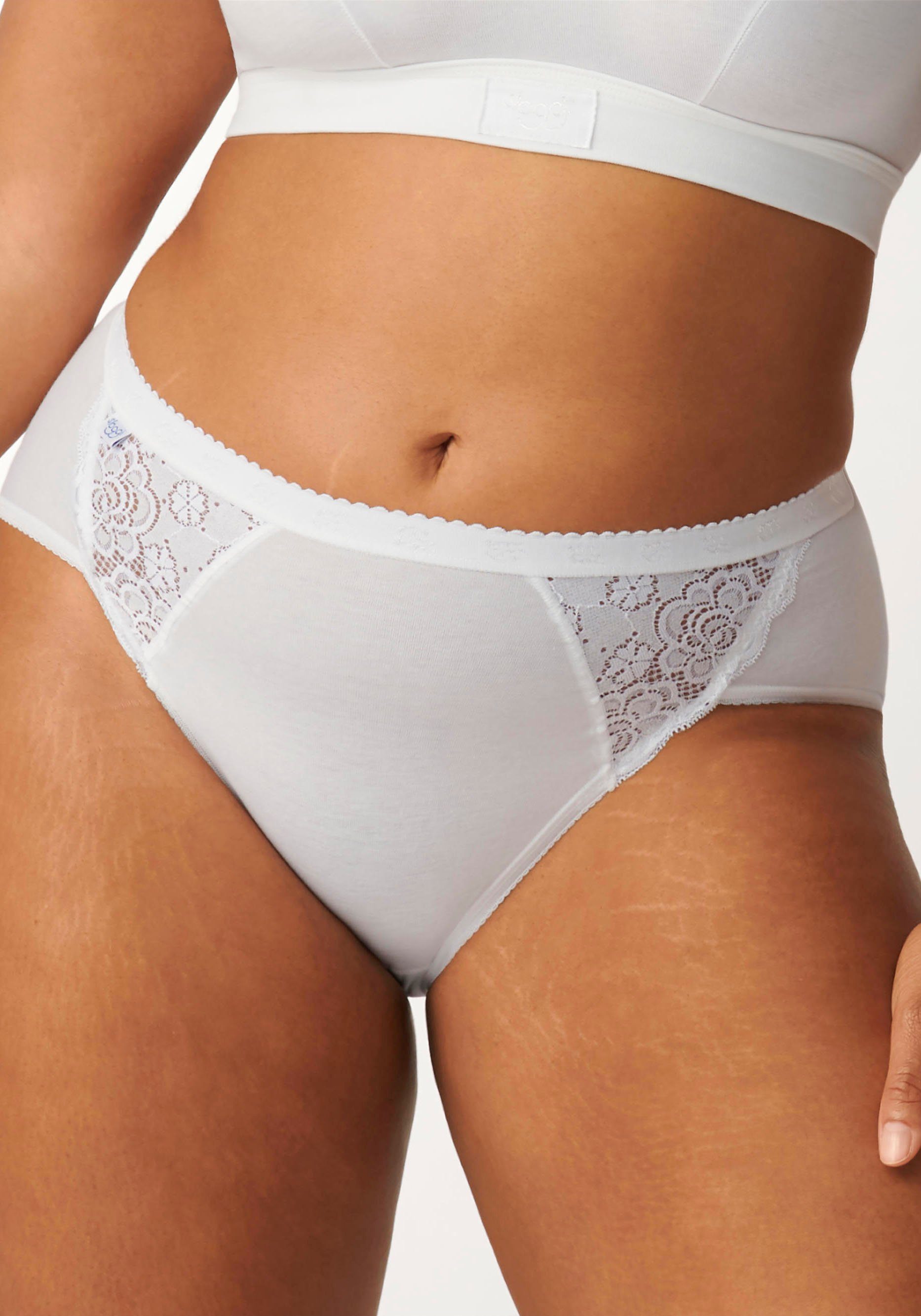 Sloggi Slip Chic Midi 4P met elastische kanten-inzetten (4 stuks, Set van 4)