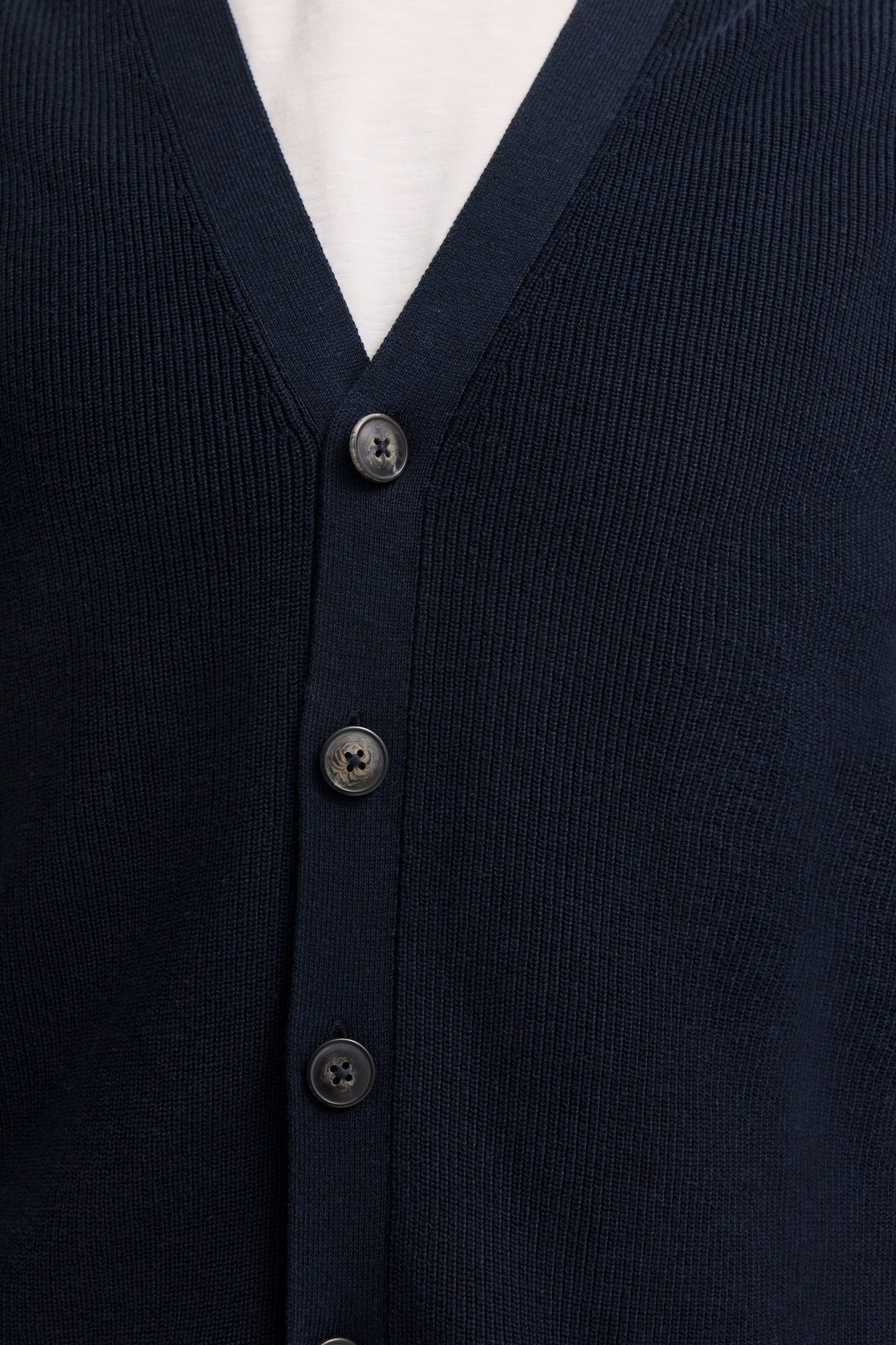Bugatti Cardigan Regular fit met v-hals en ribstructuur