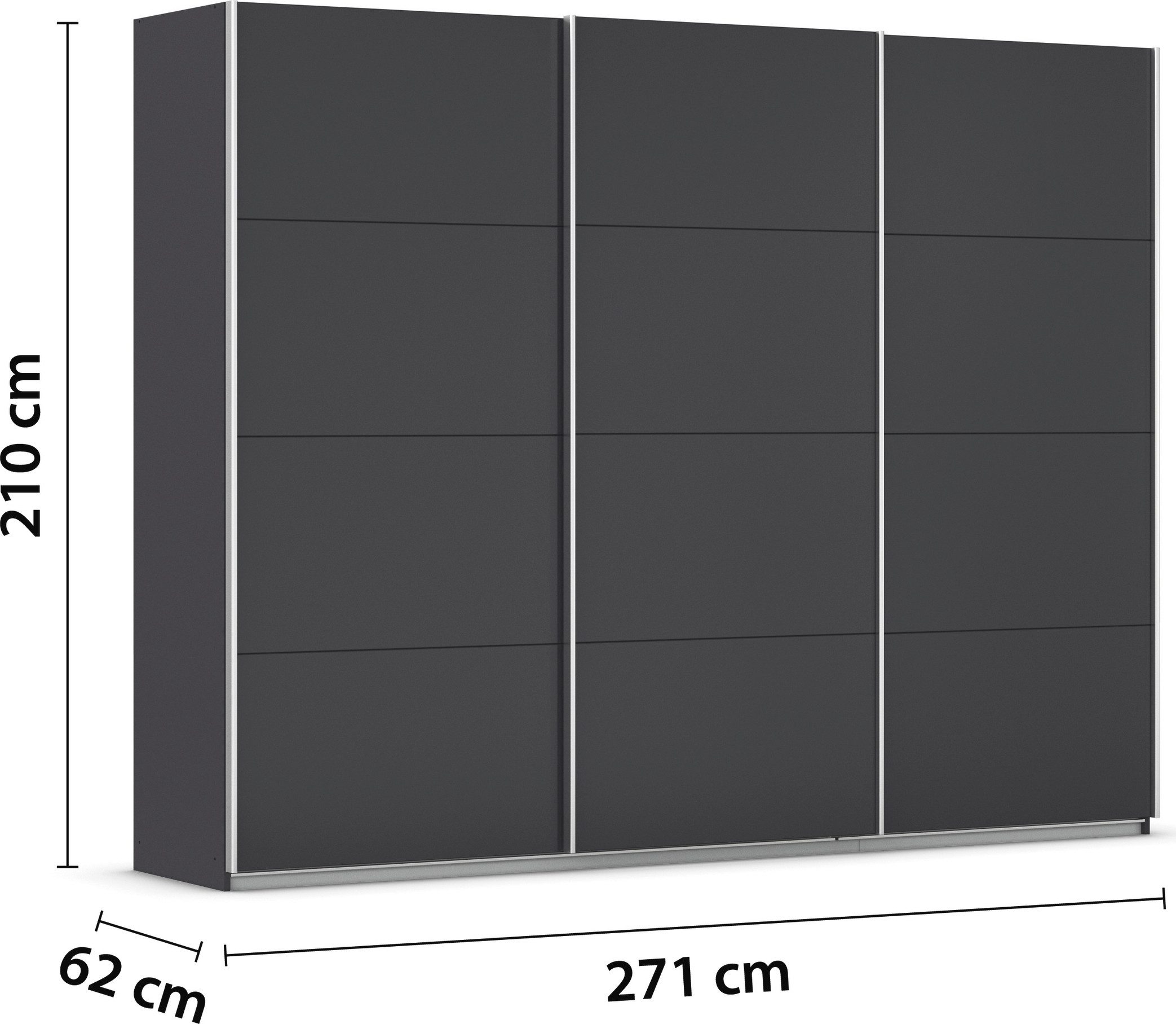 rauch Schuifdeurkast Kledingkast kast garderobe AGORDO met decor- of hoogglansfront doordachte binnenuitrusting, in 4 breedtes en 2 hoogtes made in germany