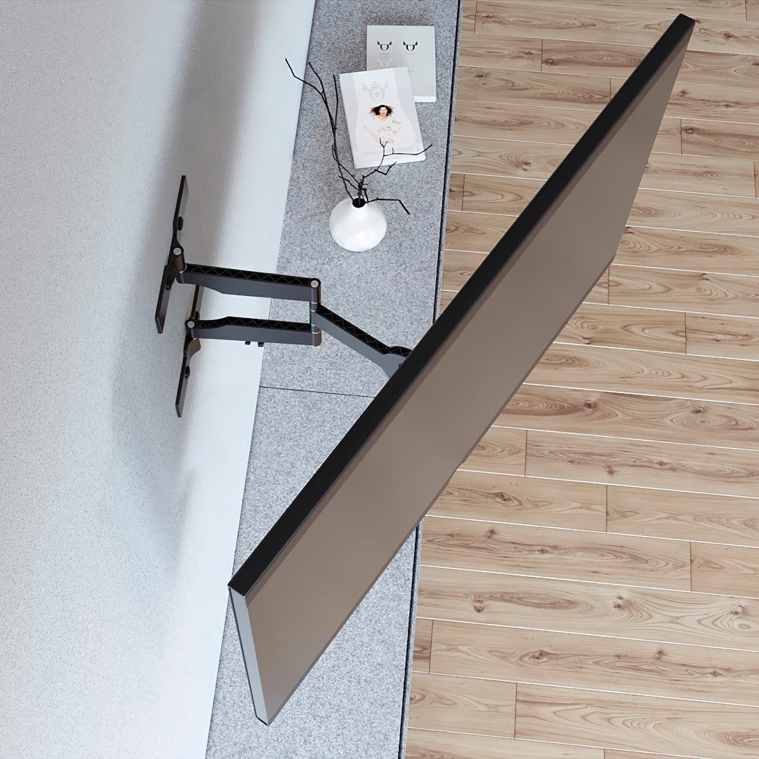 Hama Tv-wandhouder Beugel, draaibaar, kantelbaar, extra plat van 48 - 122 cm