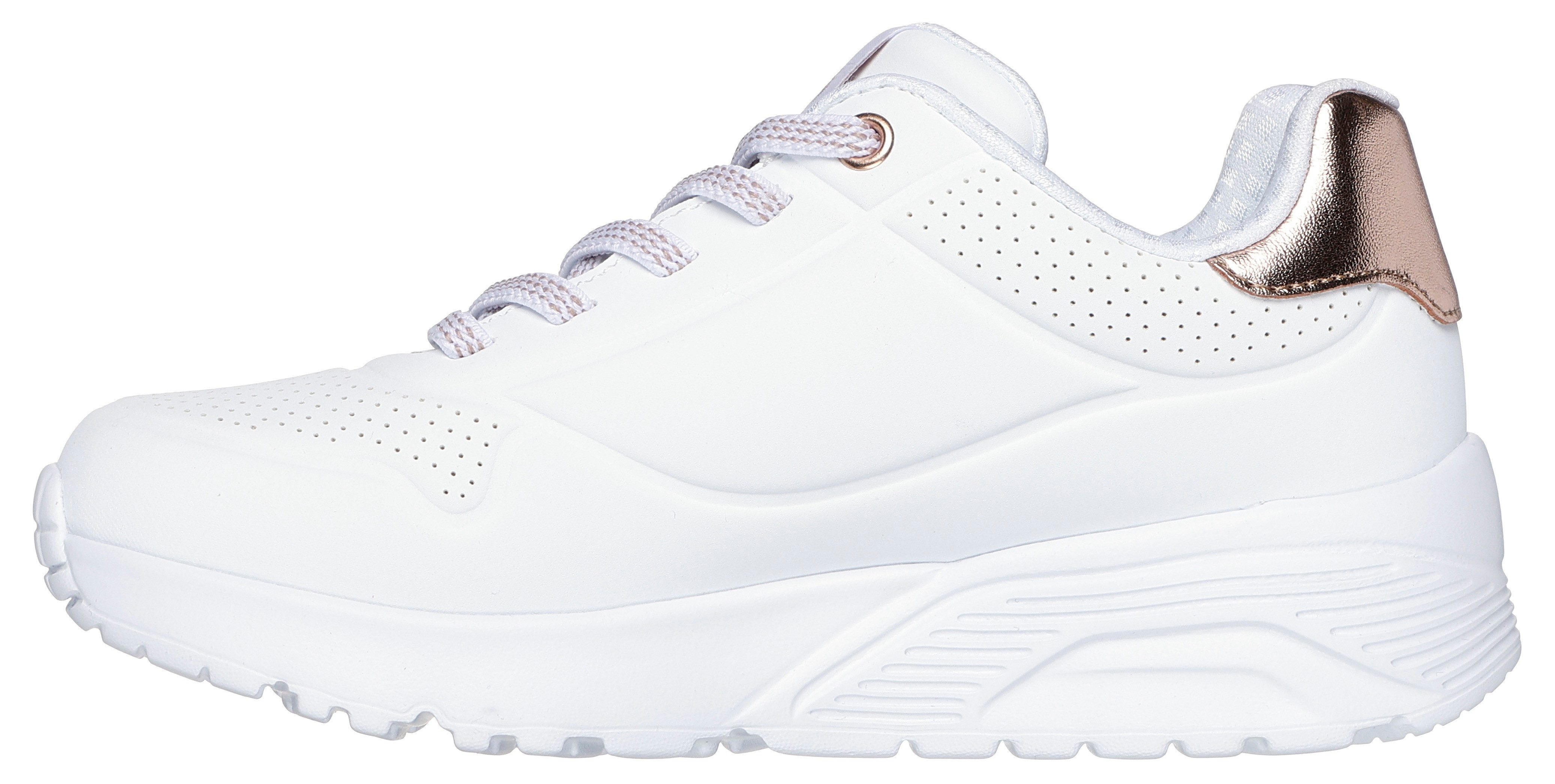 Skechers Slip-on sneakers UNO LITE , vrijetijdsschoen, lage schoen, slipper met metallic hielpatch