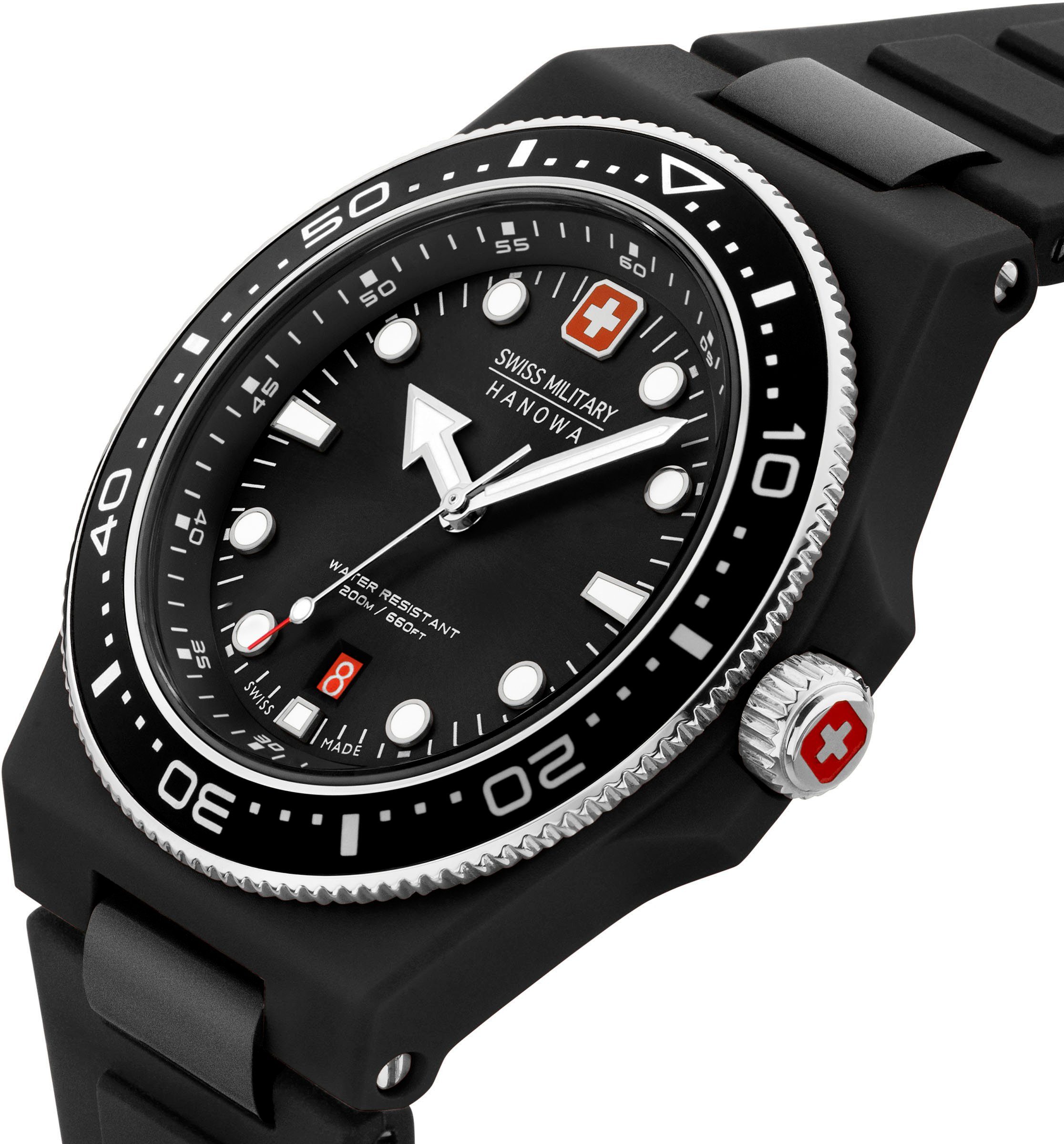 Swiss Military Hanowa Kwartshorloge OCEAN PIONEER, SMWGN0001180 Horloge, herenhorloge, Swiss Made, datum, saffierglas