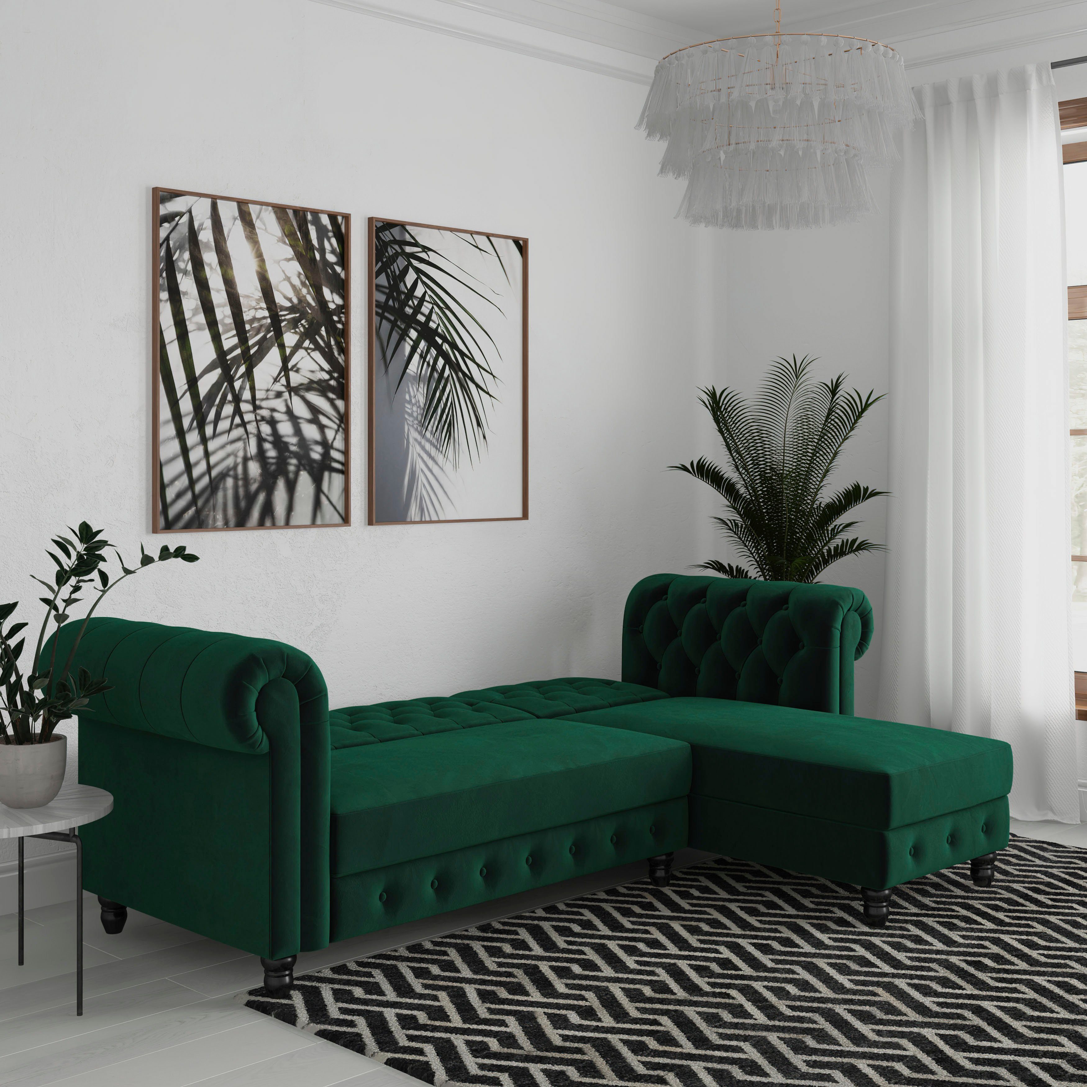 Dorel Home Hoekbank Felix, L-model, 241 cm (ligoppervlak108x195 cm), récamier verwisselbaar,
