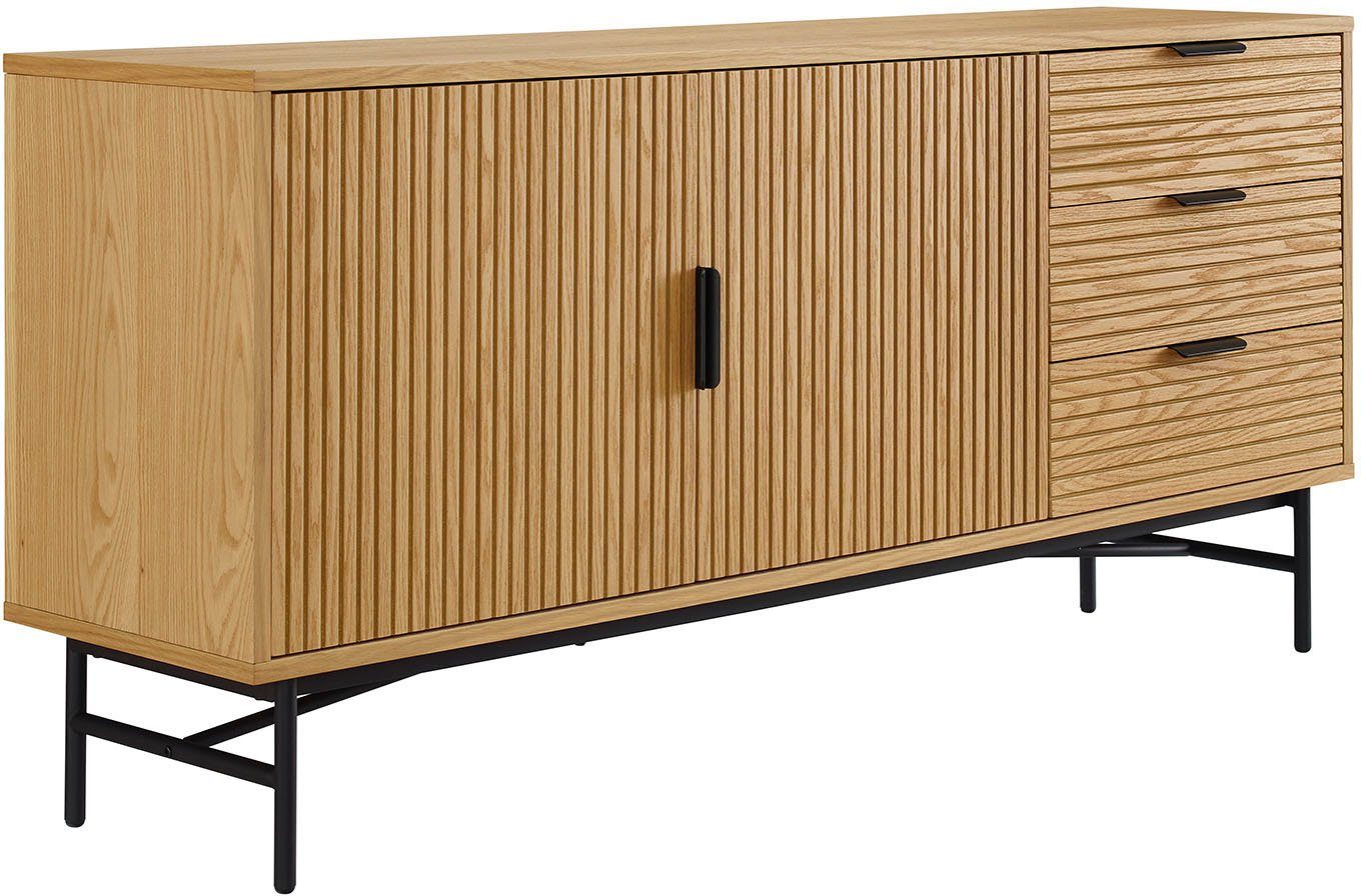 SalesFever Dressoir Commode, eikenhoutfineer, breedte 160 cm