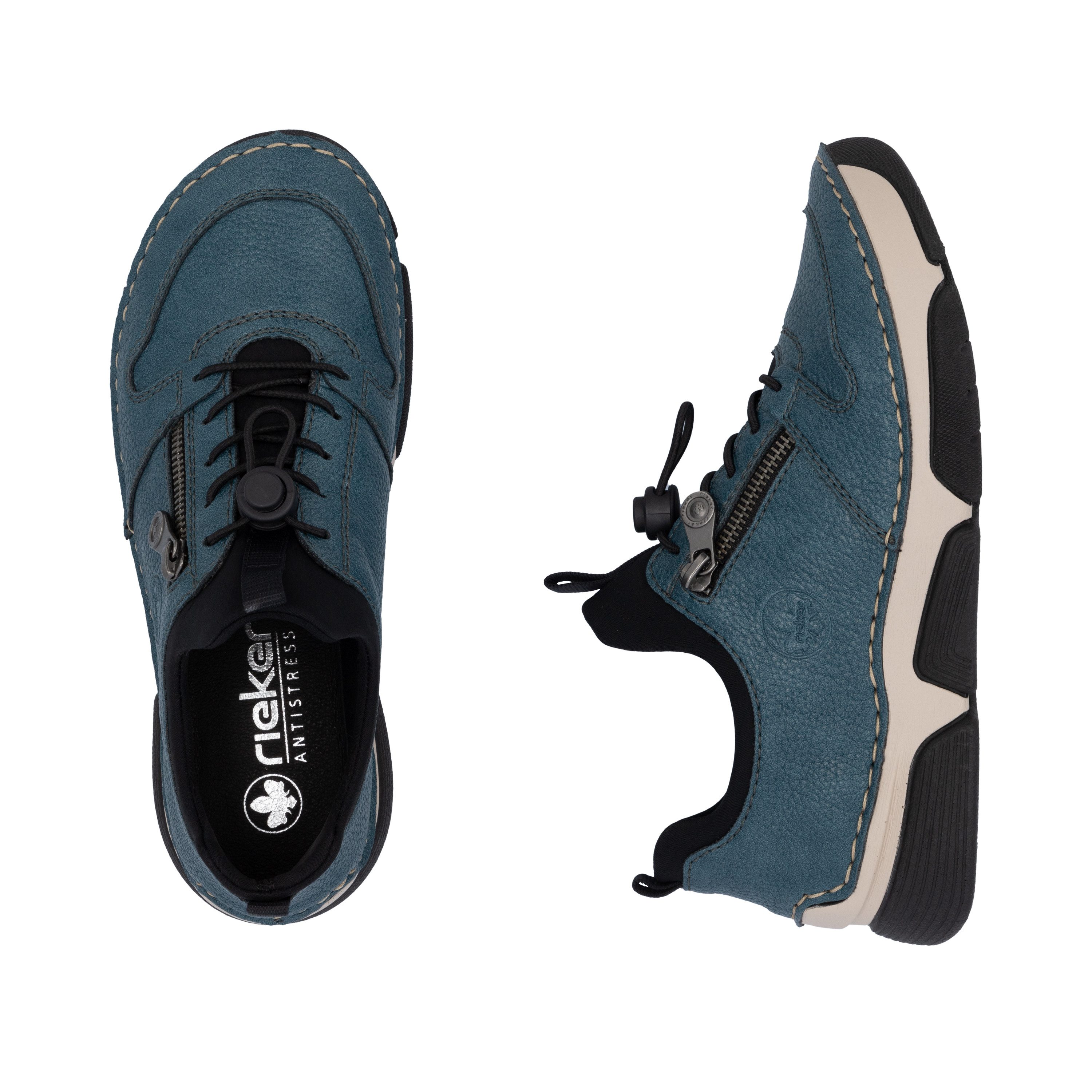 Rieker Slip-on sneakers Instapschoen, lage schoen, vrijetijdssneaker, elastische band, snelsluiting