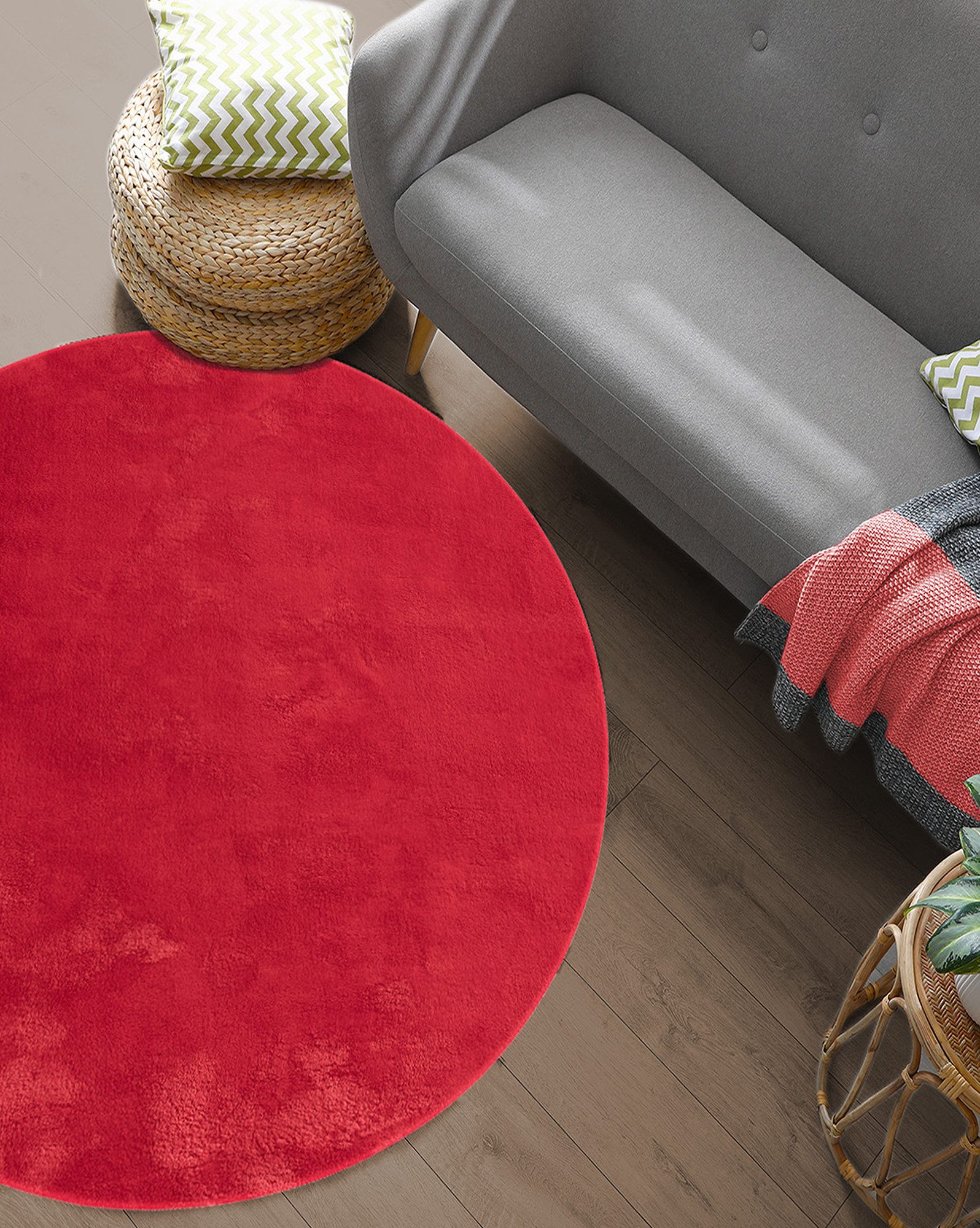The carpet Vloerkleed Relax round wasbare woonkamer tapijt modern antislip