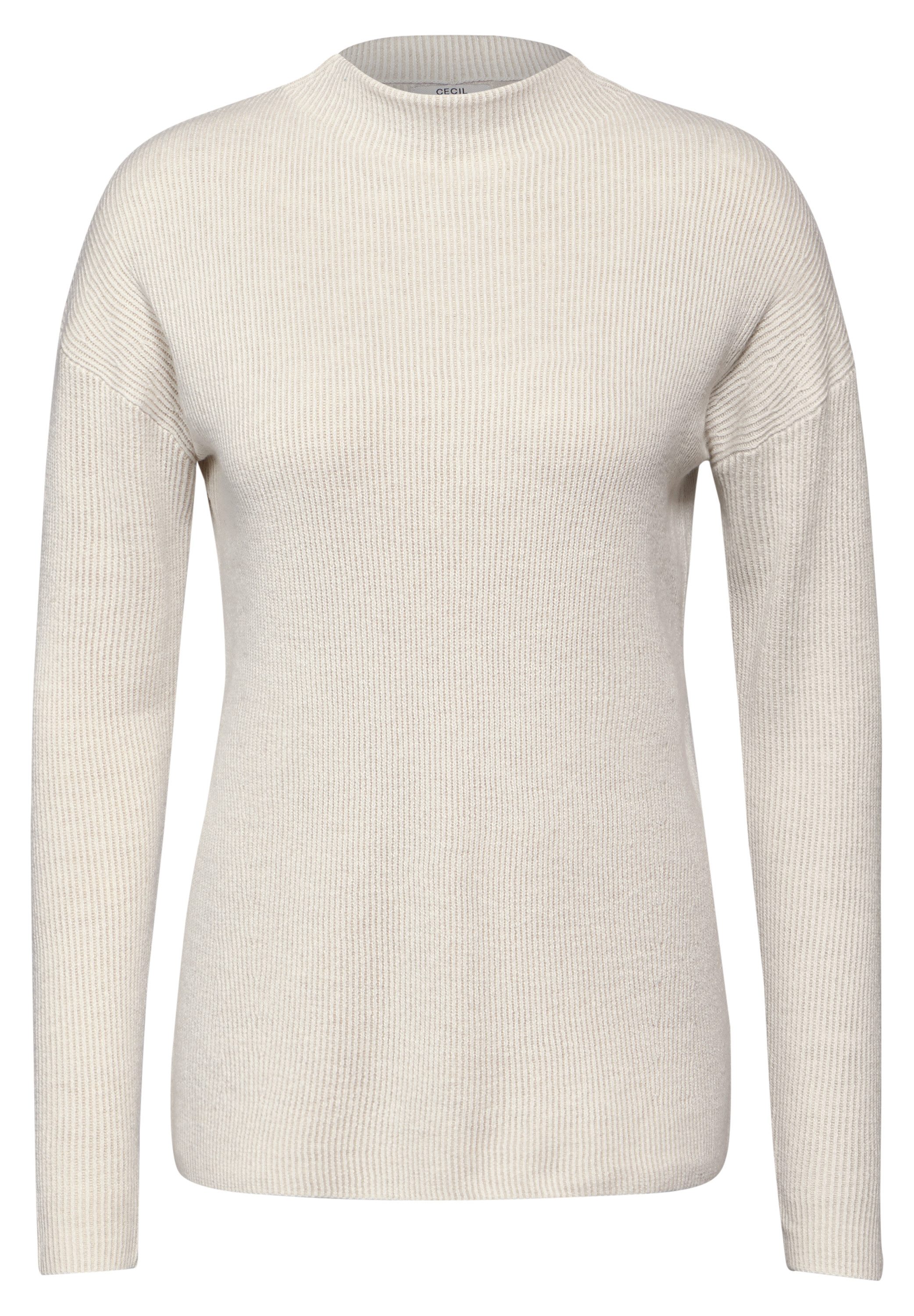 Cecil Gebreide trui in two-tone look en met staande kraag