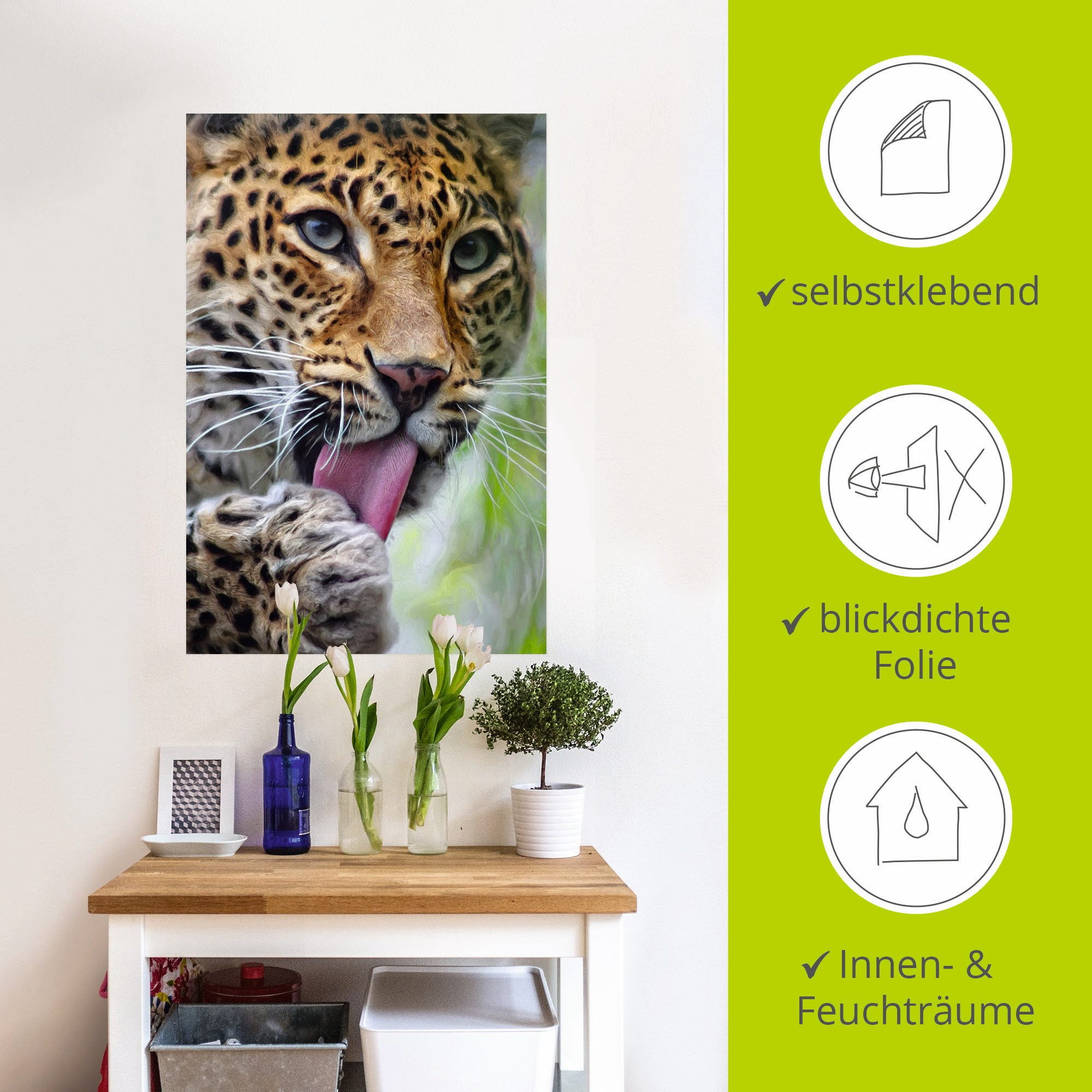 Artland Artprint Leopard als artprint op linnen, poster, muursticker in verschillende maten