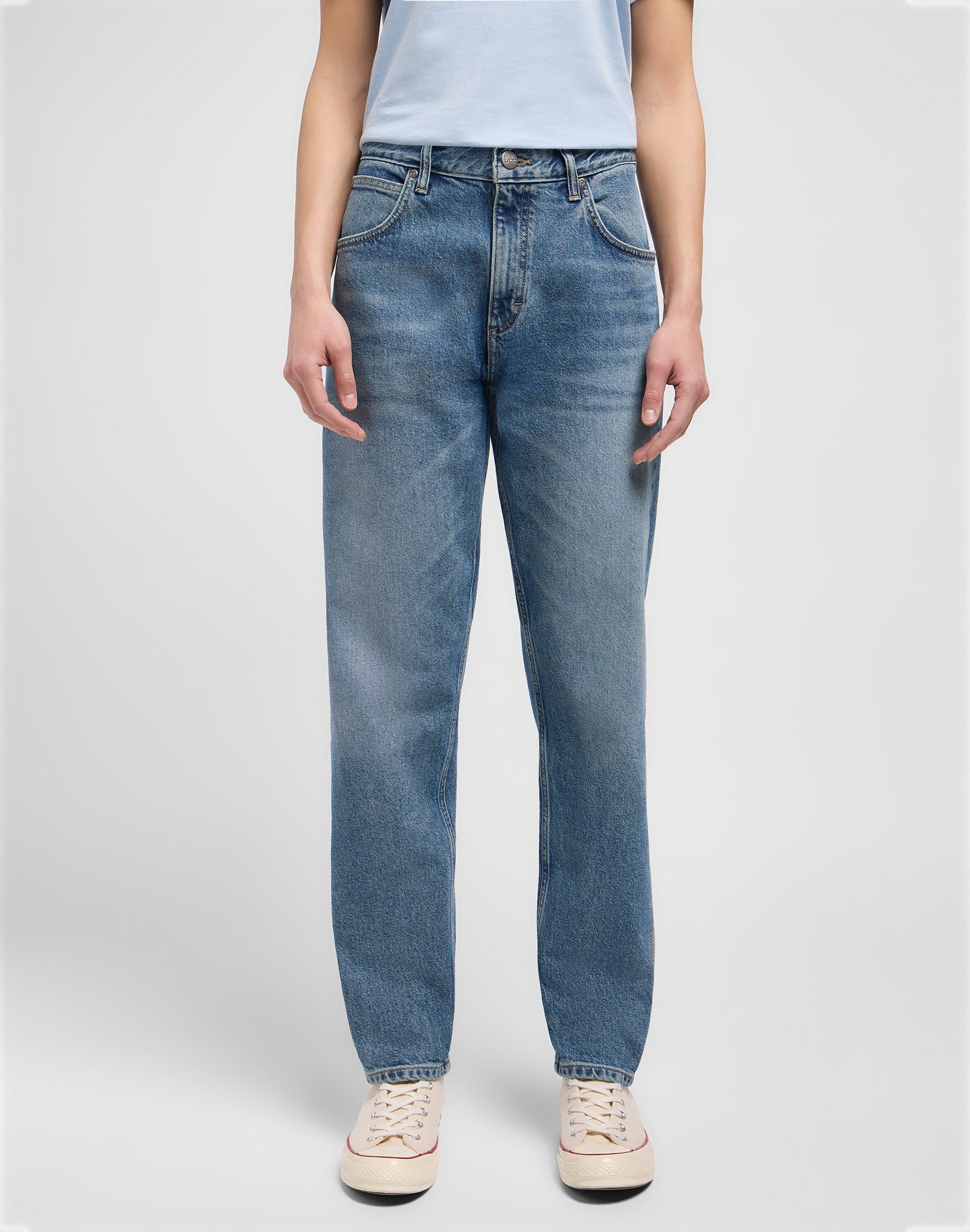 Lee Tapered Fit Mid Waist Jeans Blue Heren