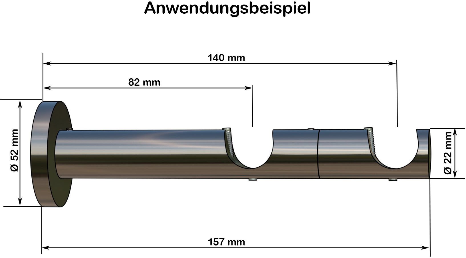 indeko Combinatie drager Ø 20 mm voor gordijnroedes en binnenrailsysteem (1 stuk)
