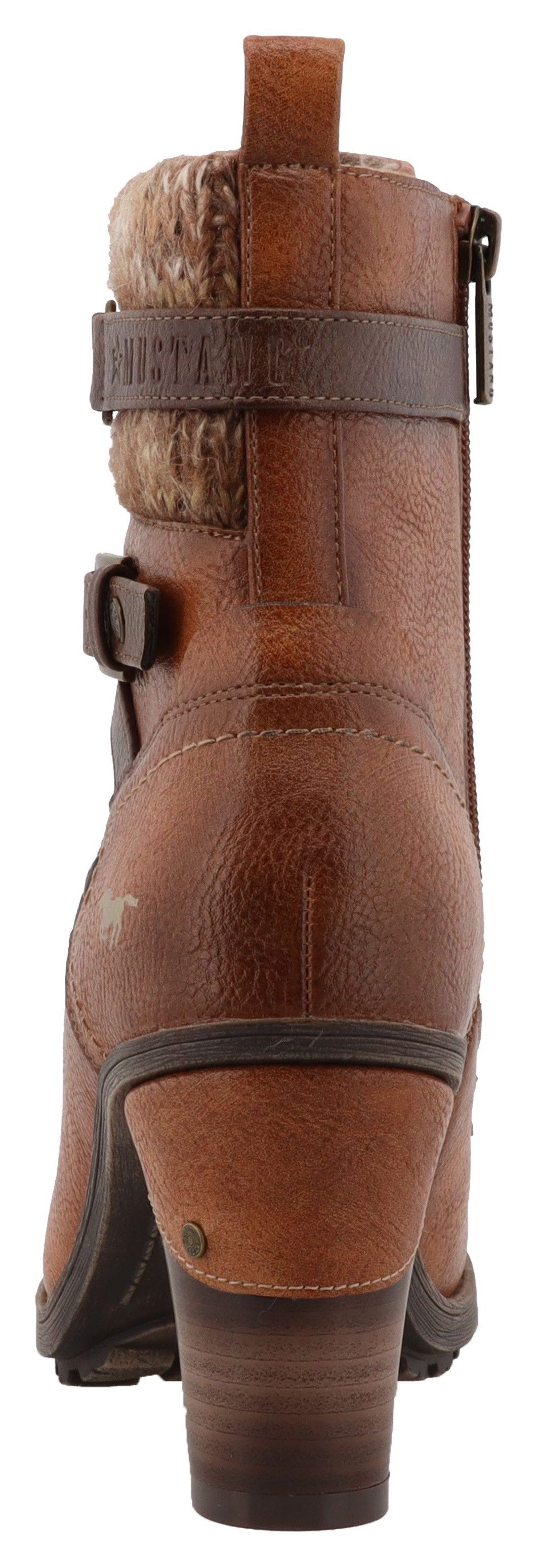 Mustang Shoes Winterlaarsjes Palma Veterenkellaars, winterboots met modieuze hak