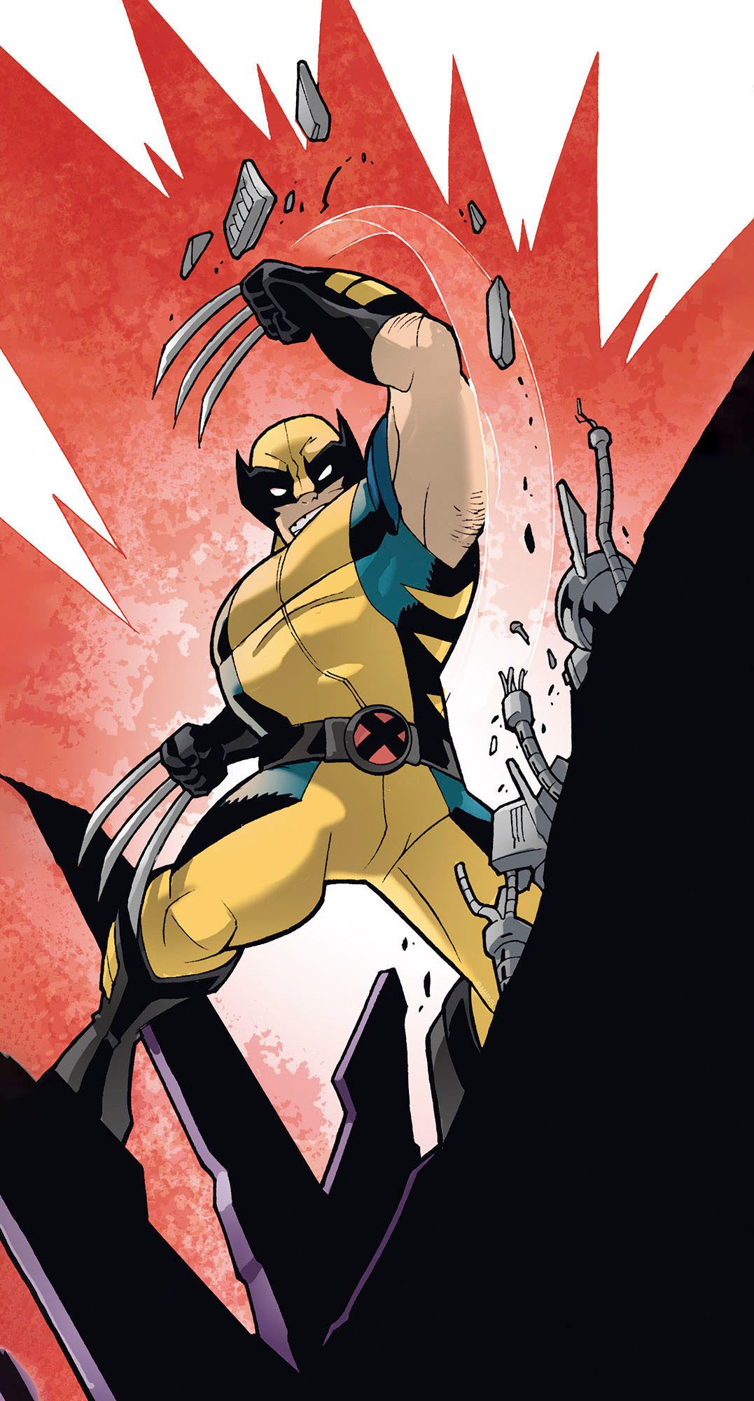 Komar Artprint op linnen X-Men Wolverine Slit - Afmeting 30 x 60 cm Canvasdoek met echt houten frame, kinderkamer (1 stuk)
