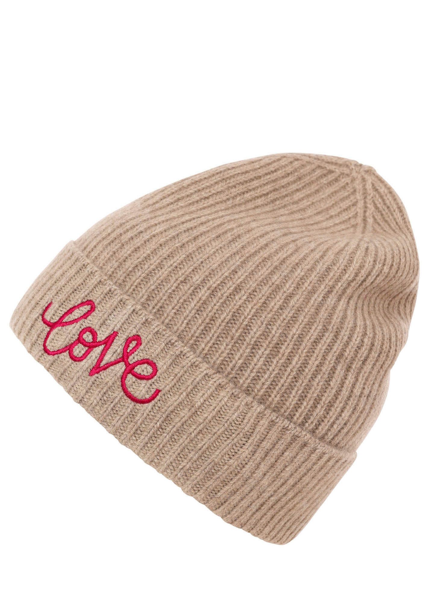 Zwillingsherz Beanie met Love borduursel (set)
