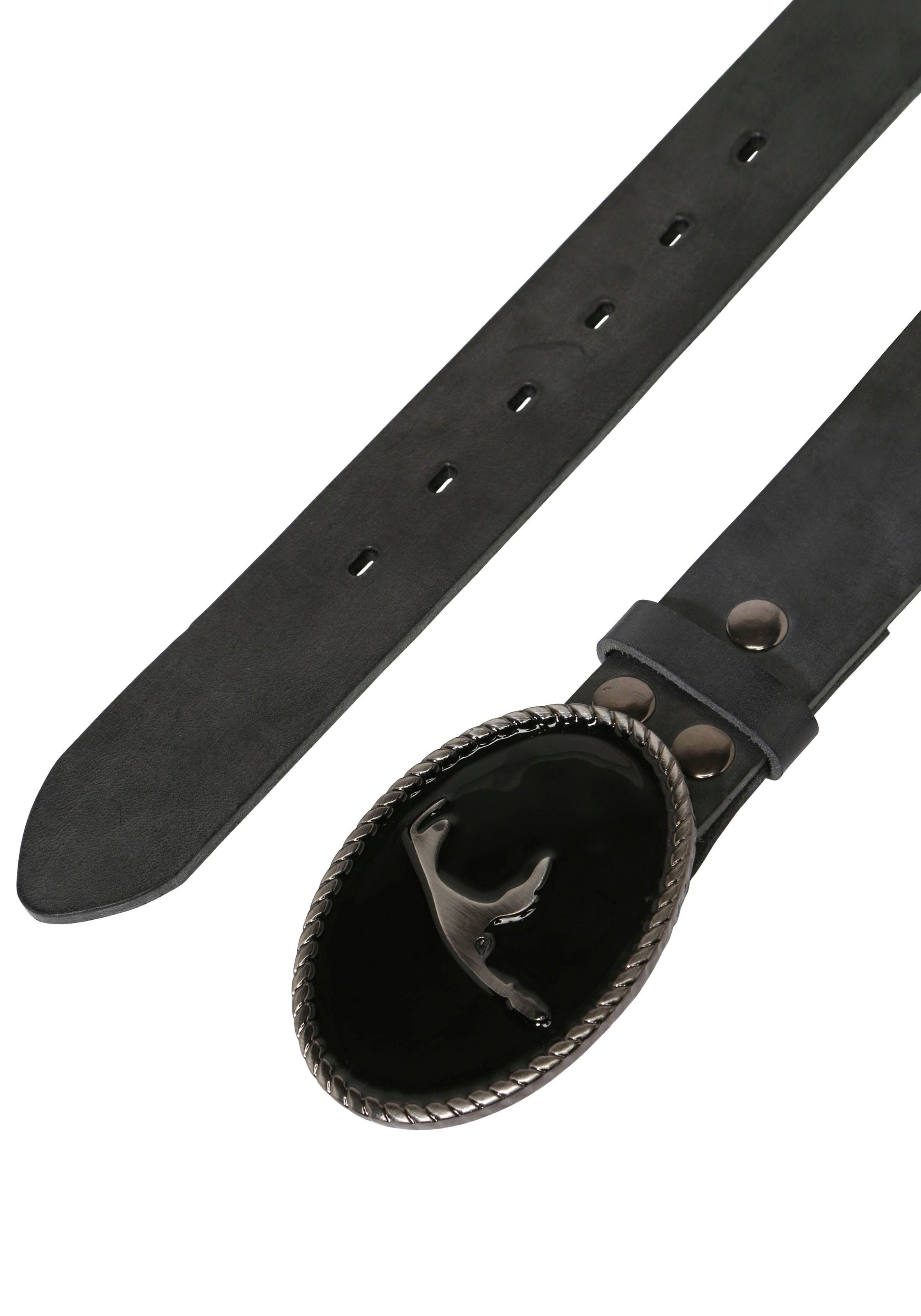 RETTUNGSRING by showroom 019° Leren riem met verwisselbare sluiting "sylt zwart"