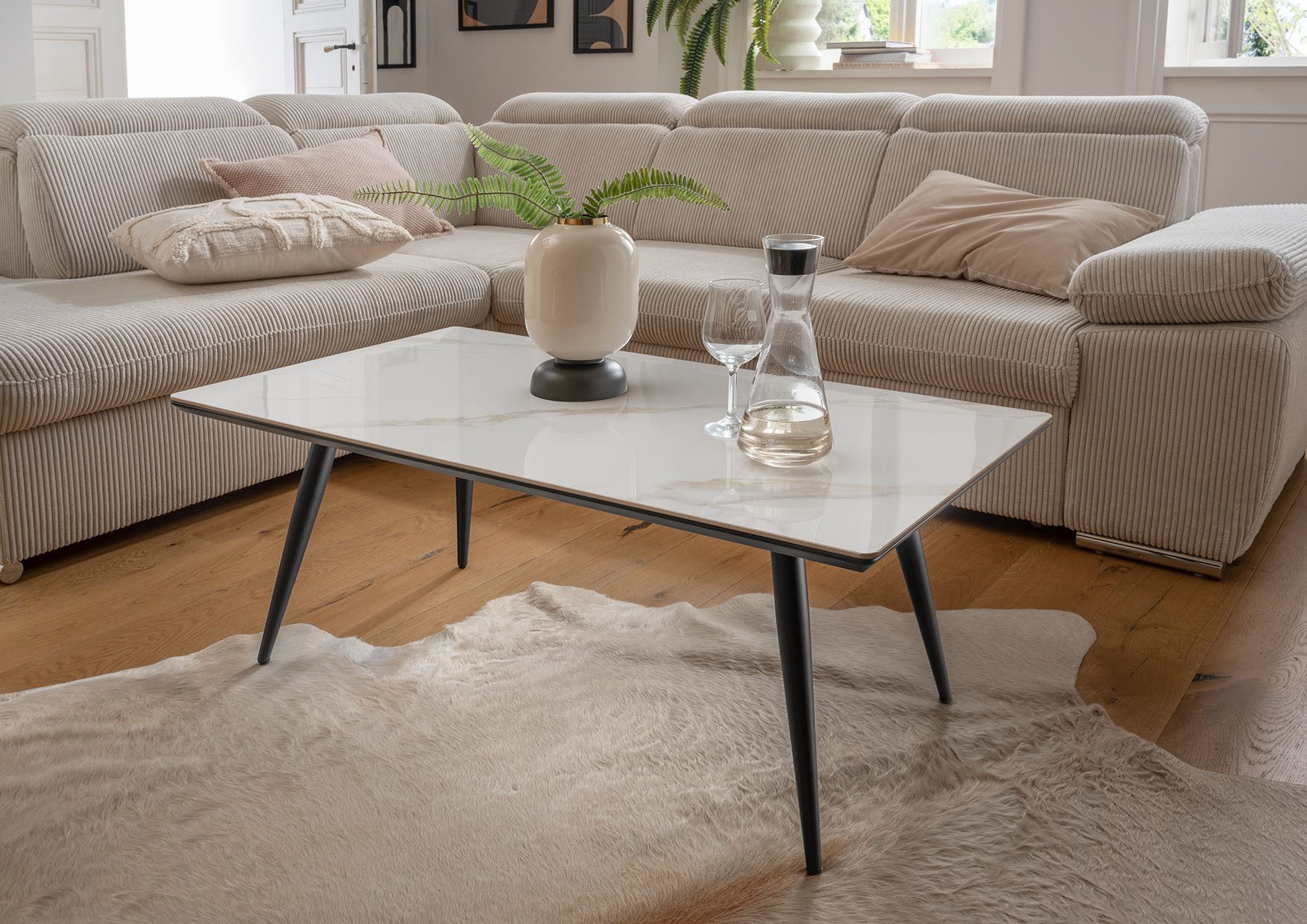 Paroli Salontafel in moderne marmer-look, breedte 110 cm