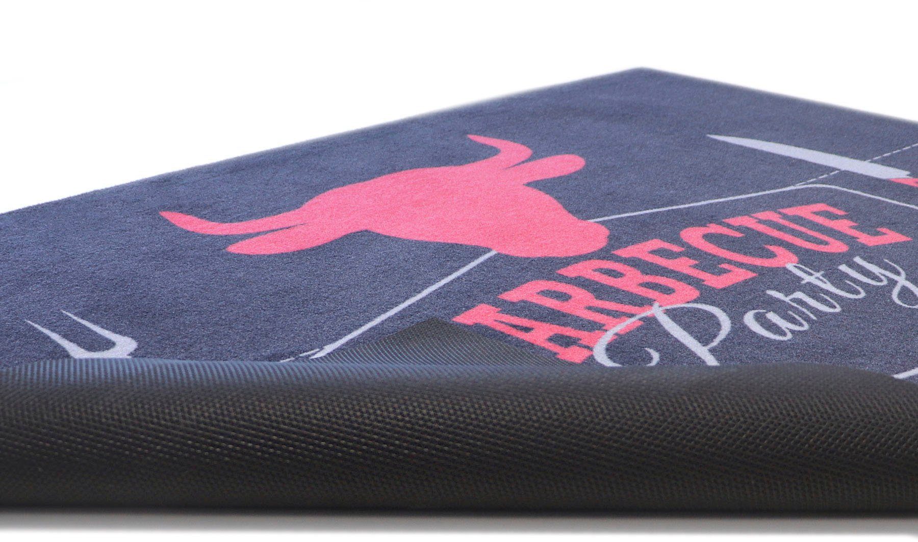 Primaflor-Ideen in Textil Mat Barbecue-onderlegger BARBECUE zwart Barbecuemat ideaal als vloerbescherming, antislip, wasbaar