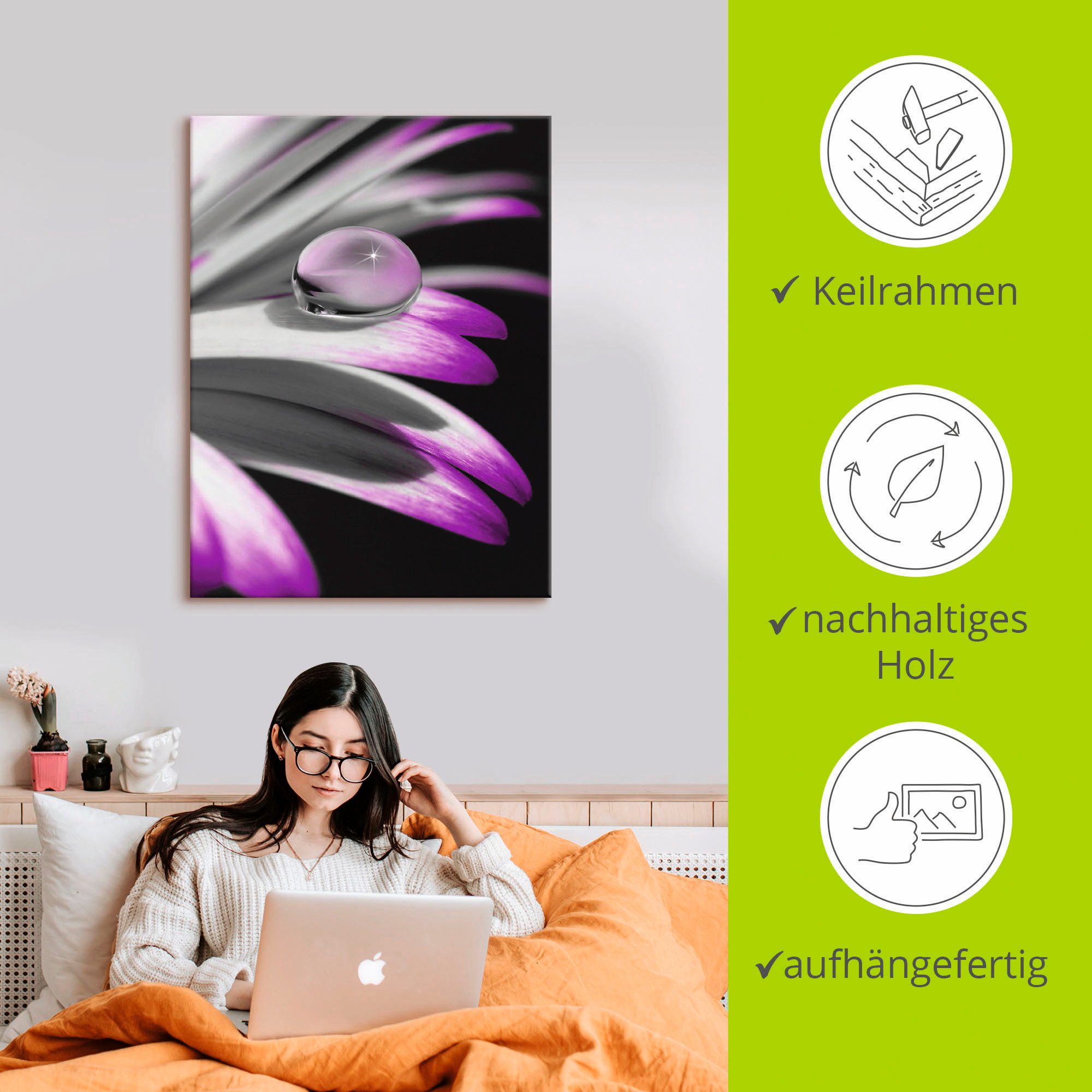 Artland Artprint Druppel als artprint op linnen, poster, muursticker in verschillende maten