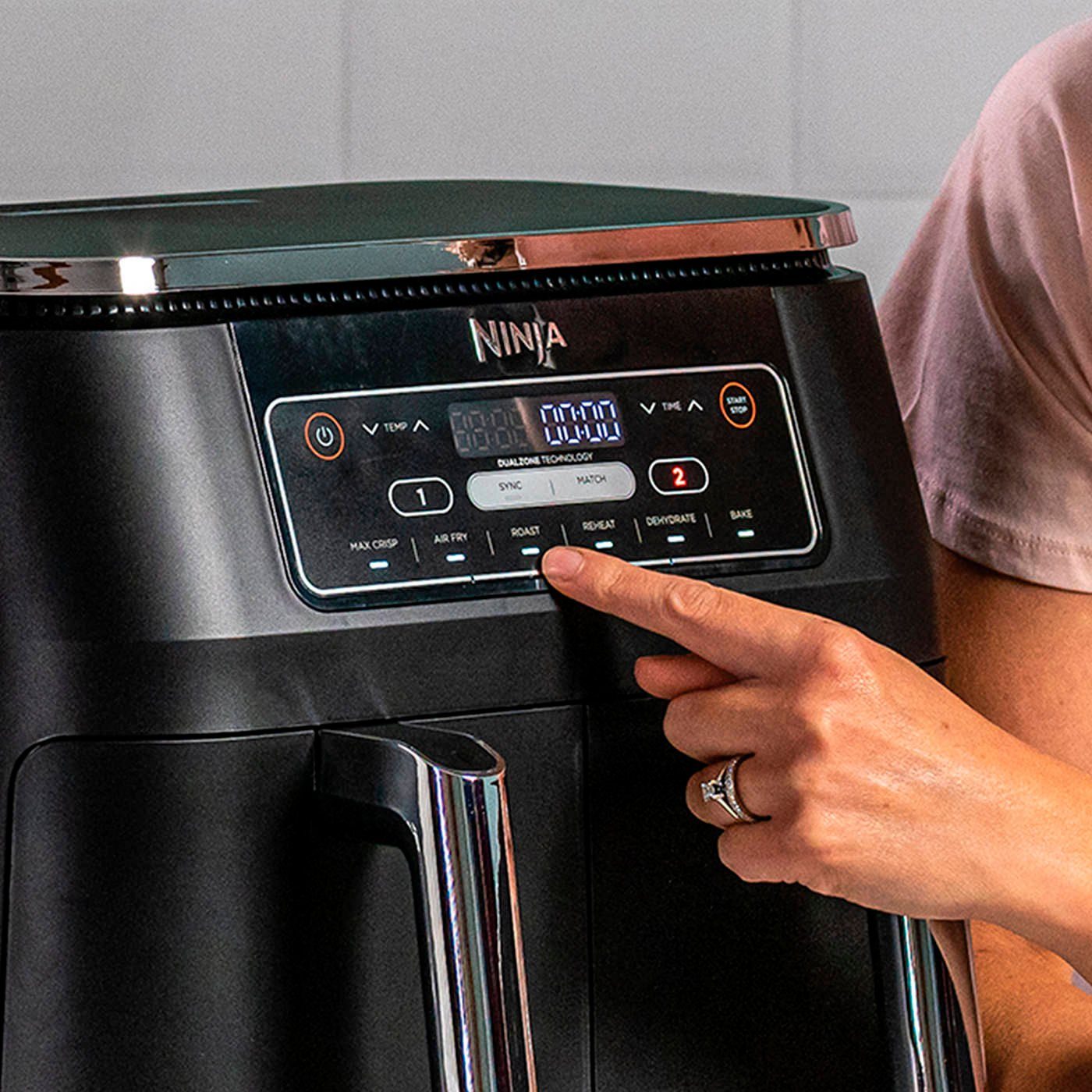 NINJA Airfryer Foodi Dual Zone AF300EU 0,9 kg capaciteit per stuk incl. 2 krokante schalen