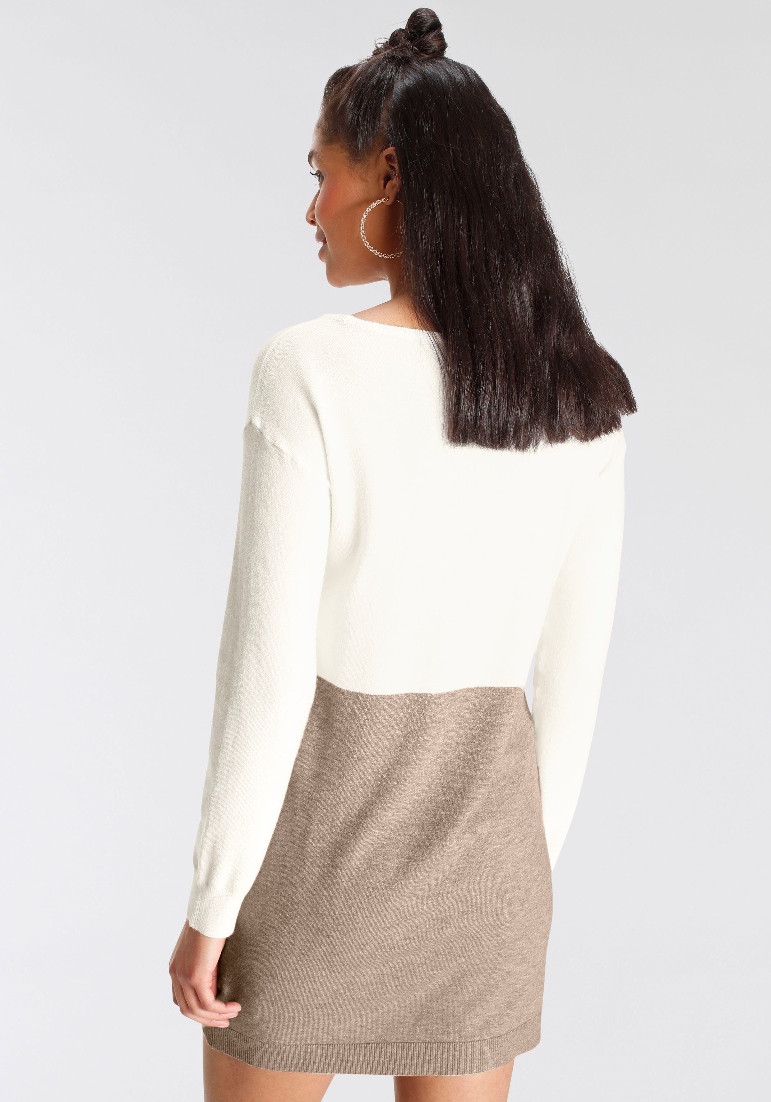 AJC Gebreide jurk knie-vrij, casual, van viscose, polyamide en polyester, langarm