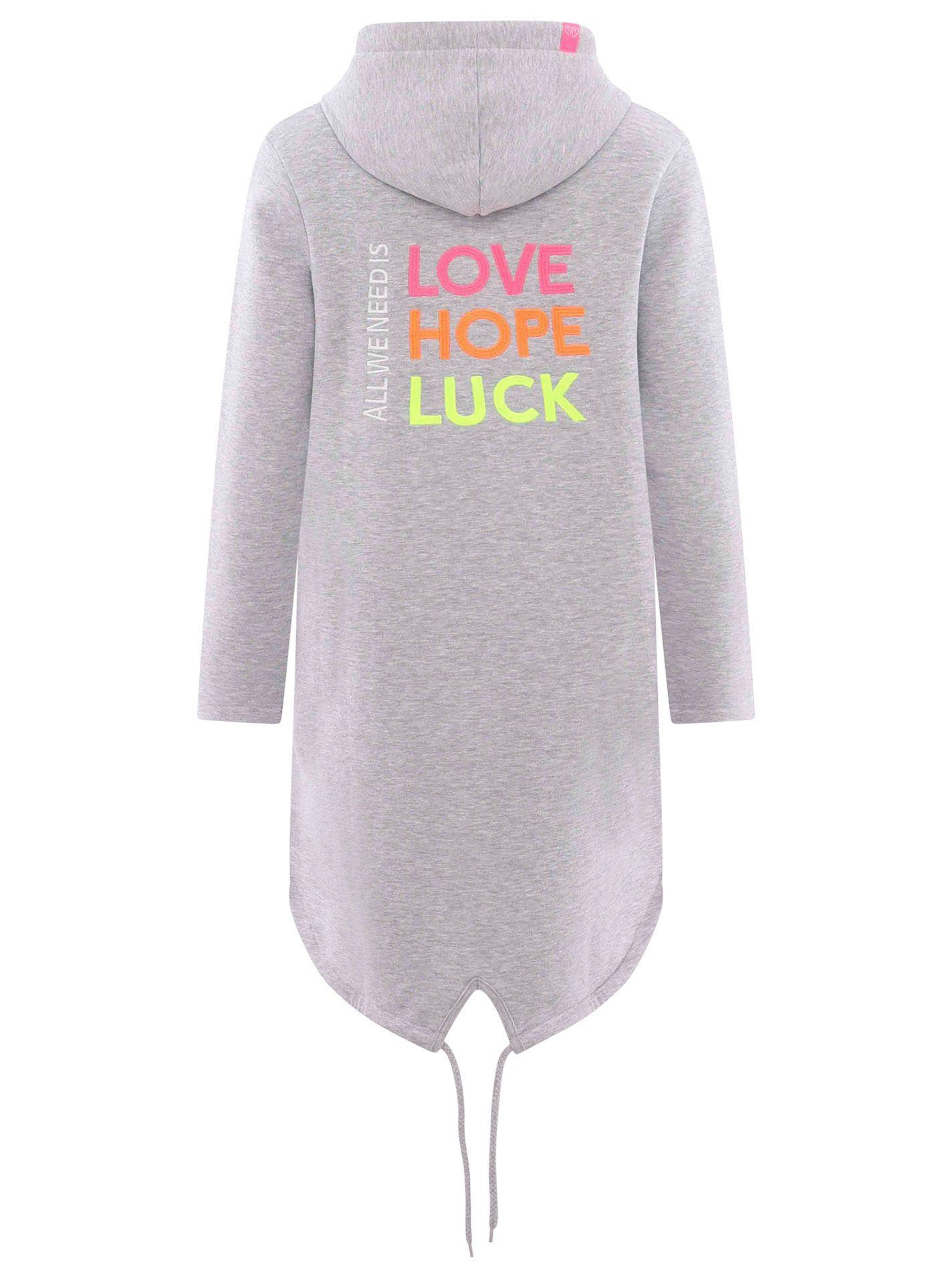 Zwillingsherz Capuchonsweatvest met capuchon, rugprint en kleinere frontprints