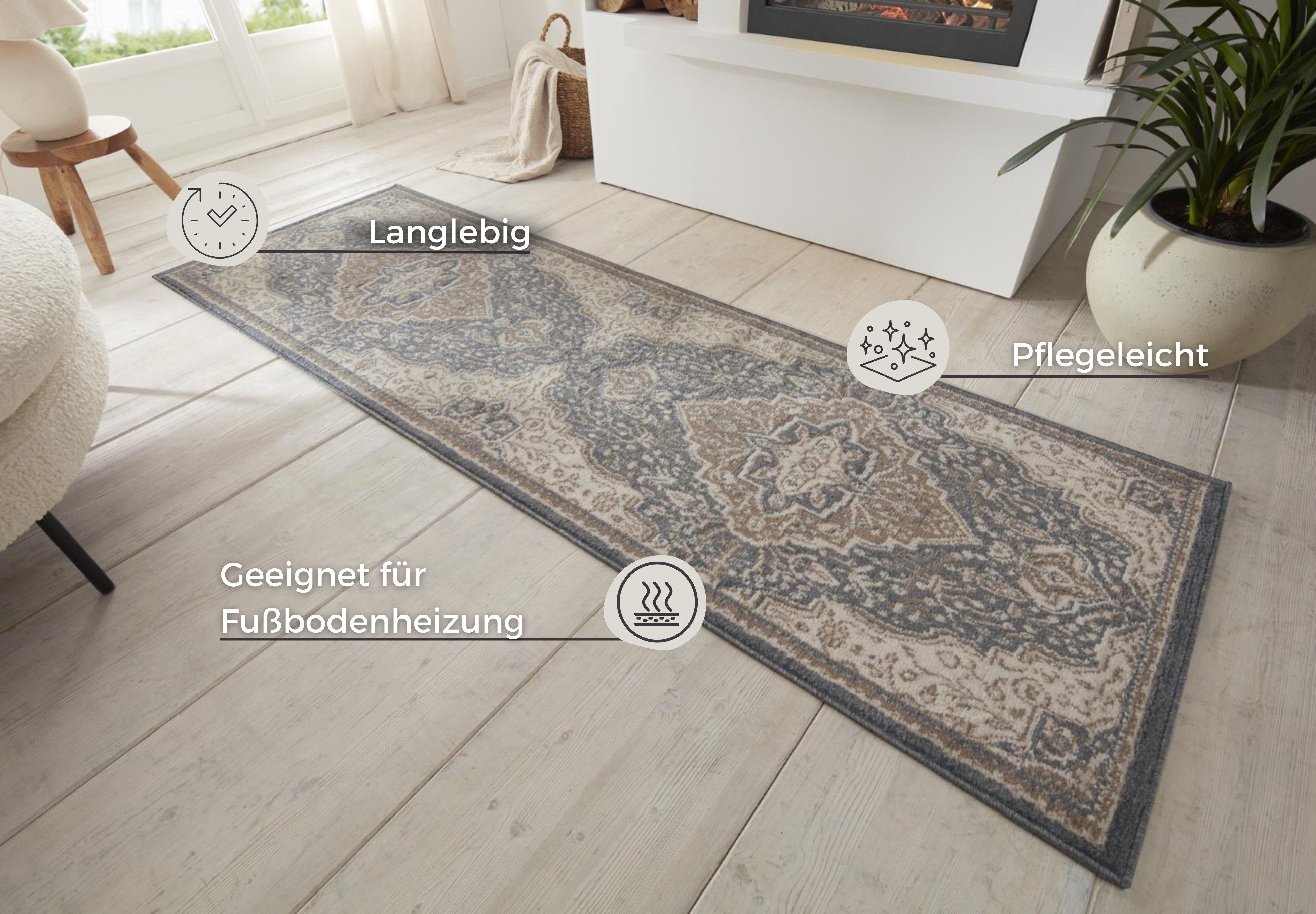 HANSE Home Vloerkleed Orken Korte pool, loper, oriënt, vintage, woonkamer, slaapkamer, eetkamer