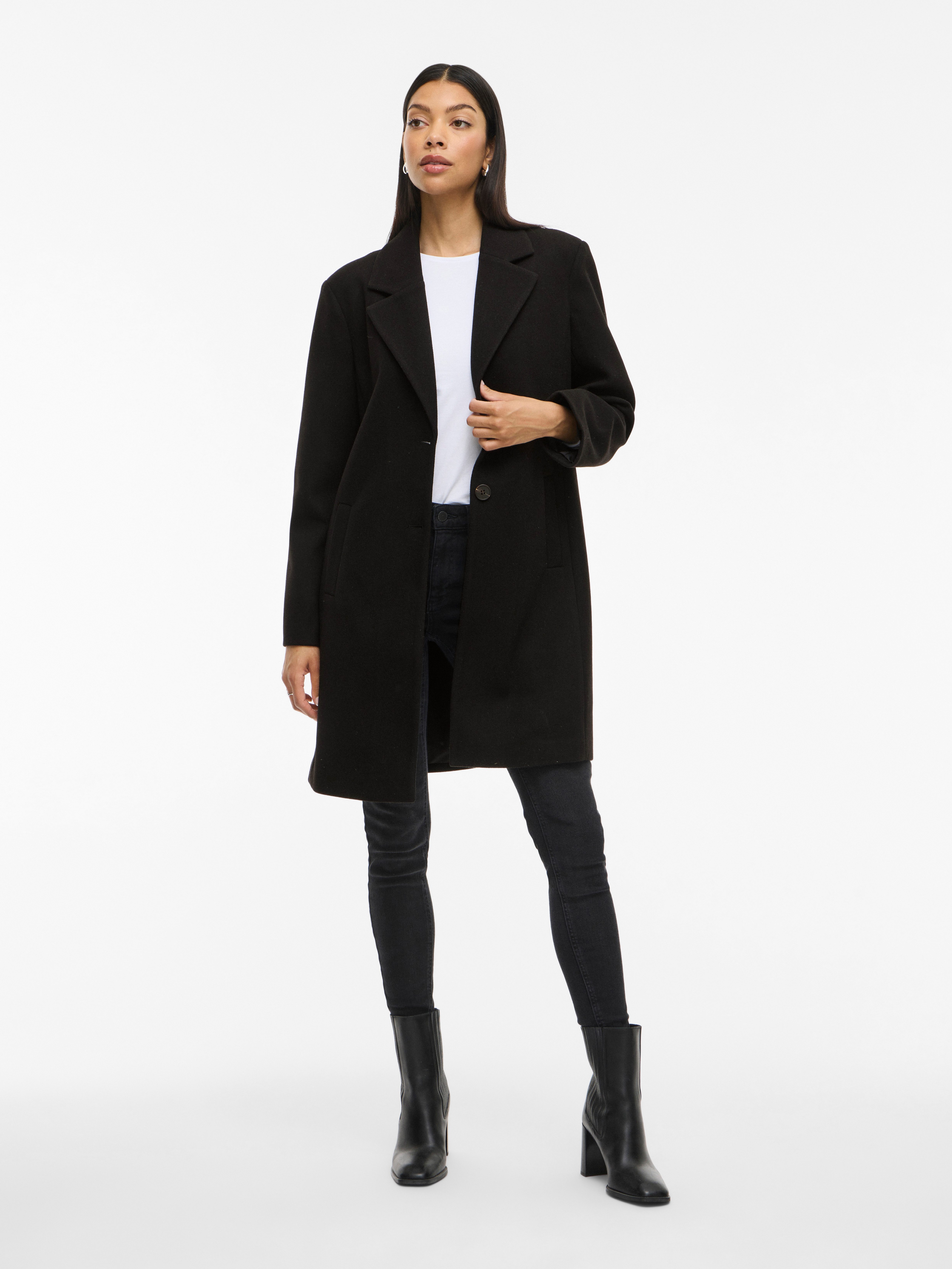 Vila Korte jas VICLAUDIA BUTTON COAT - NOOS