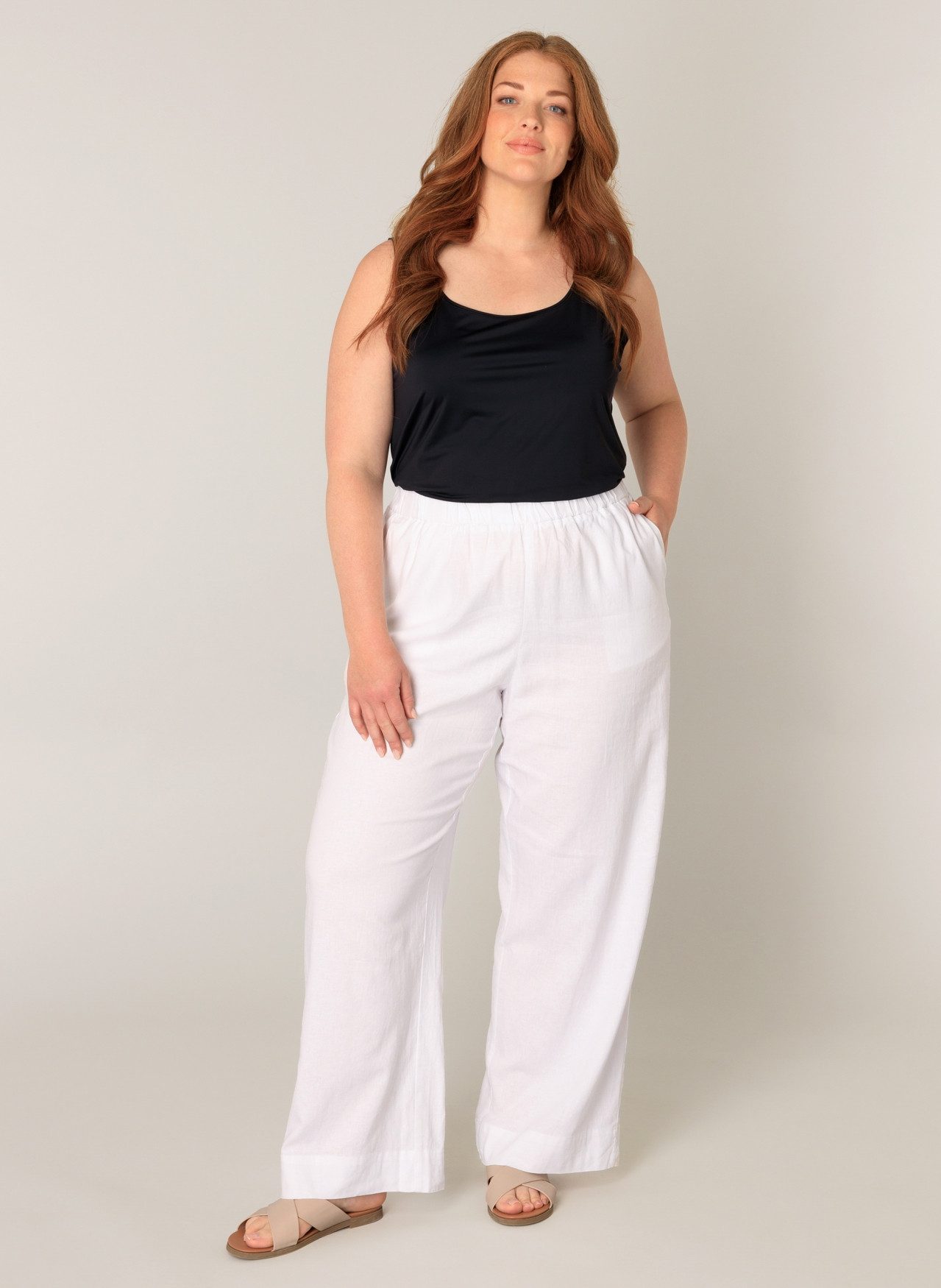 Base Level Curvy Linnen broek Yula